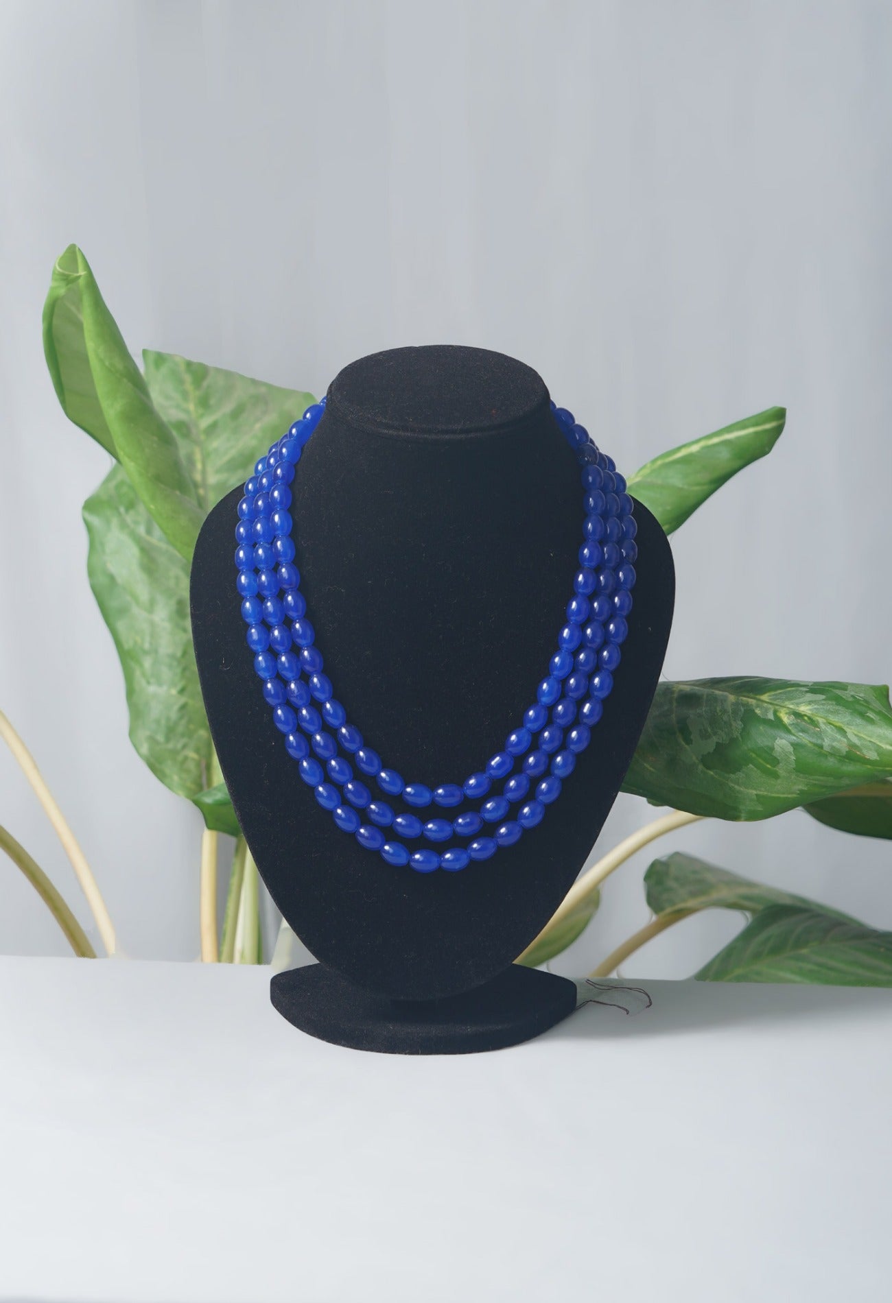 Online Shopping for Blue Amravati Oval Beads Necklace with Pendent with jewellery from Andhra pradesh at Unnatisilks.com India
