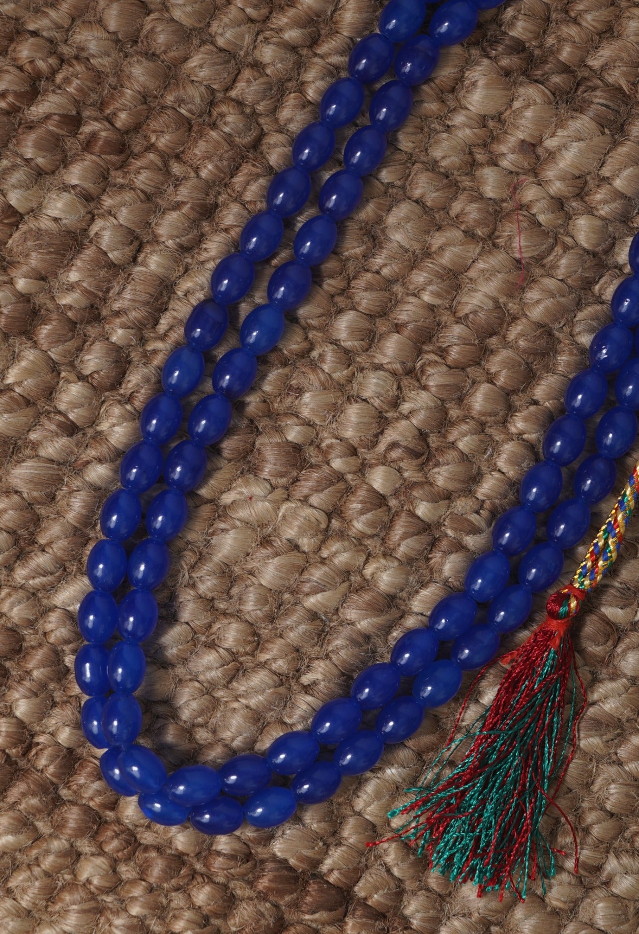 Blue Amravati Oval Beads Necklace-UJ426
