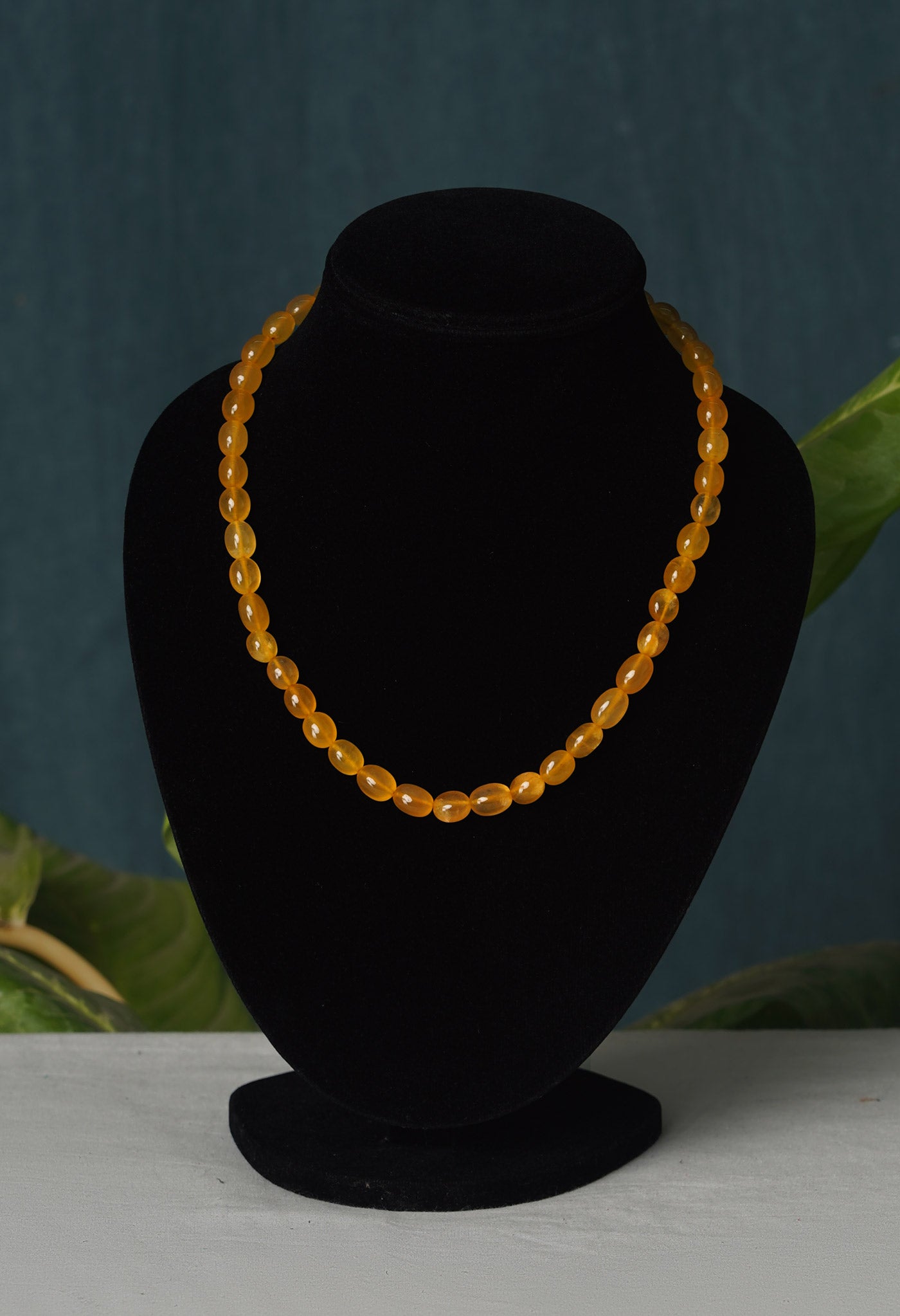 Yellow Amravati Beads Necklace-UJ431