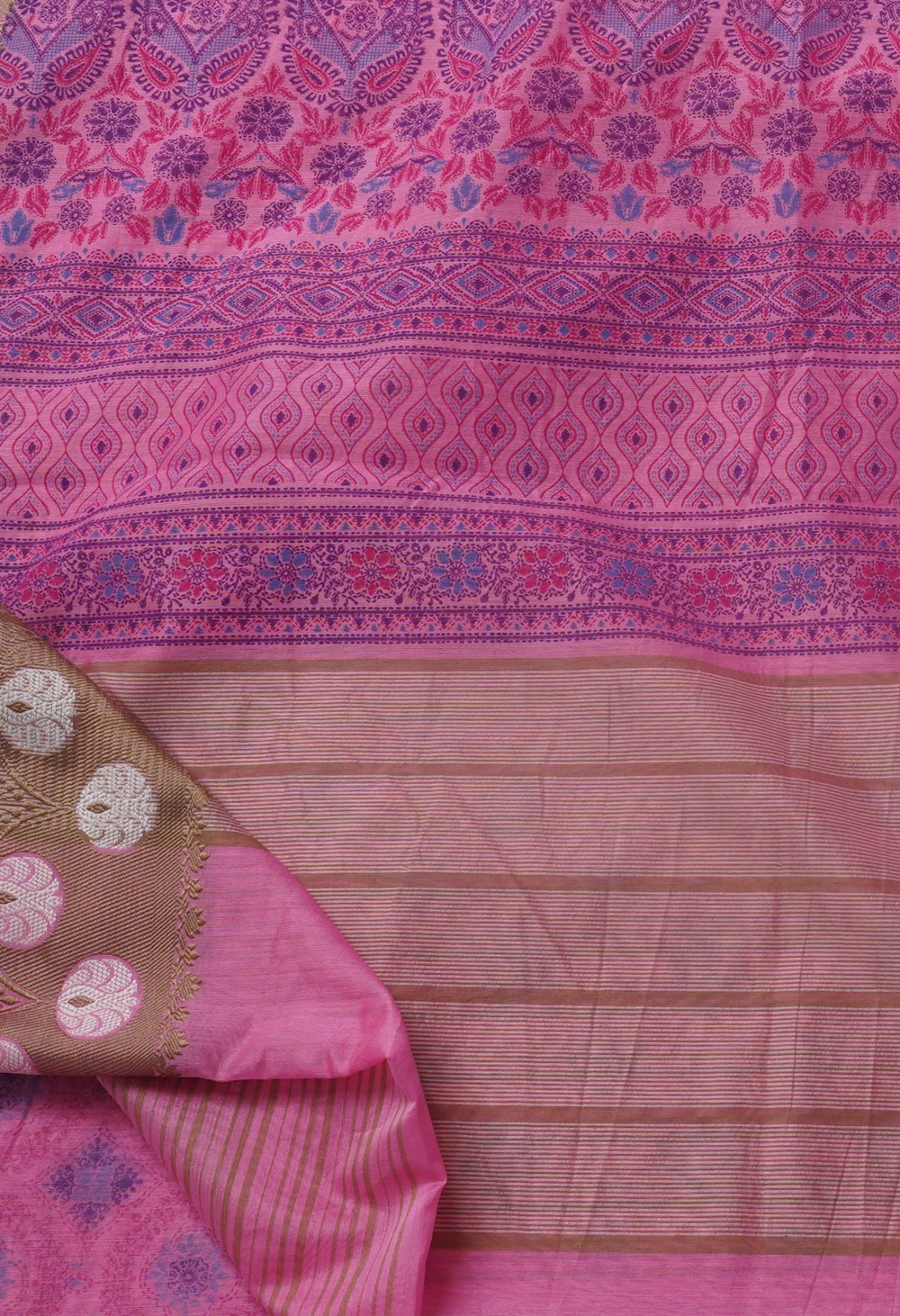 Online Shopping for Pink  Summer Bangalore Sico Saree with Hand Block Prints from Karnataka at Unnatisilks.com India
