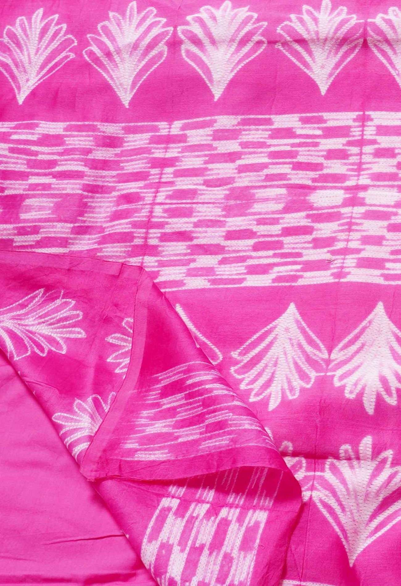 Online Shopping for Pink  Rich Pen Shibori Chanderi Sico Saree with Laheriya-Shibori from Rajasthan at Unnatisilks.com India
