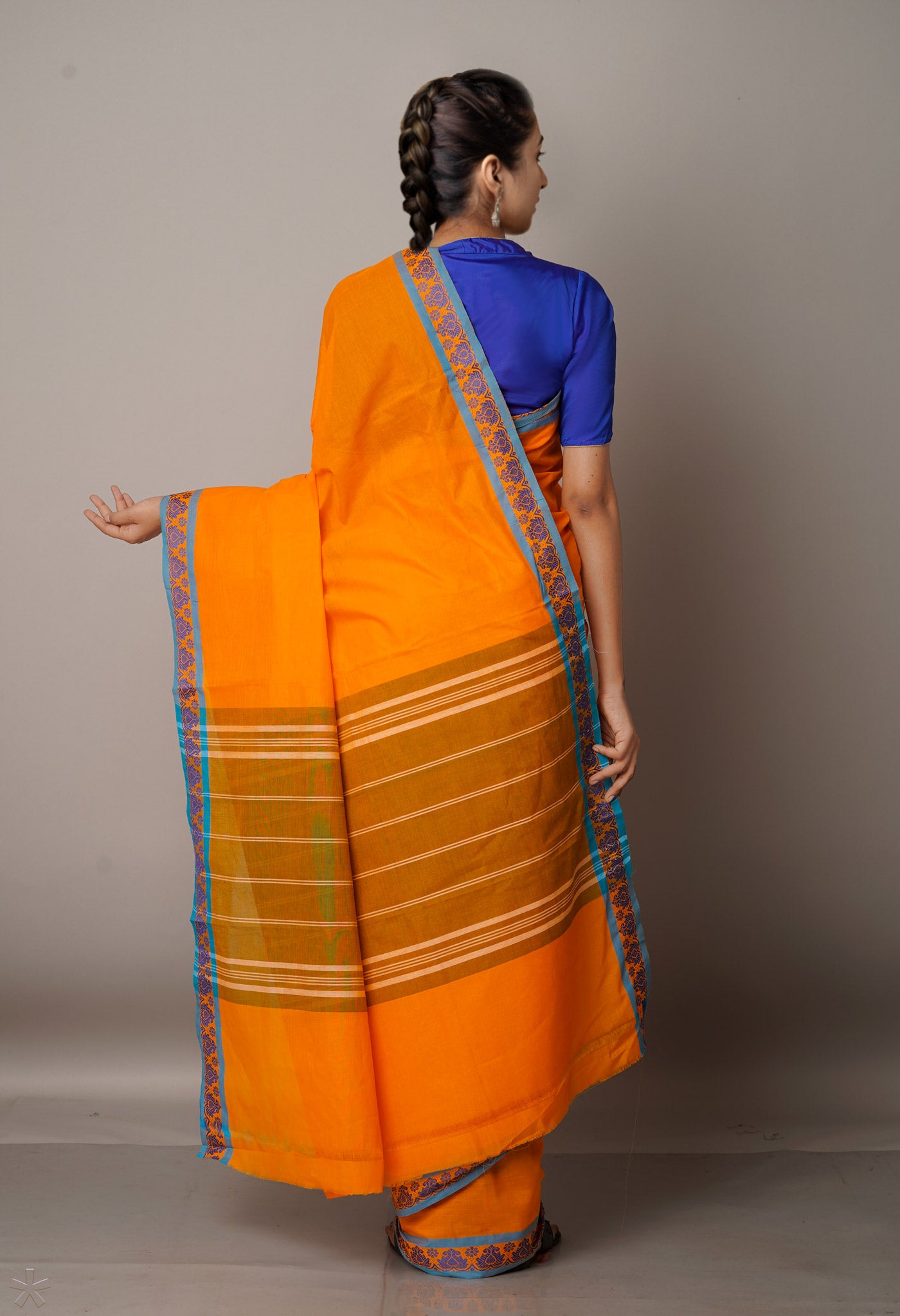 Orange Pure Pavani Venkatagiri Cotton Saree