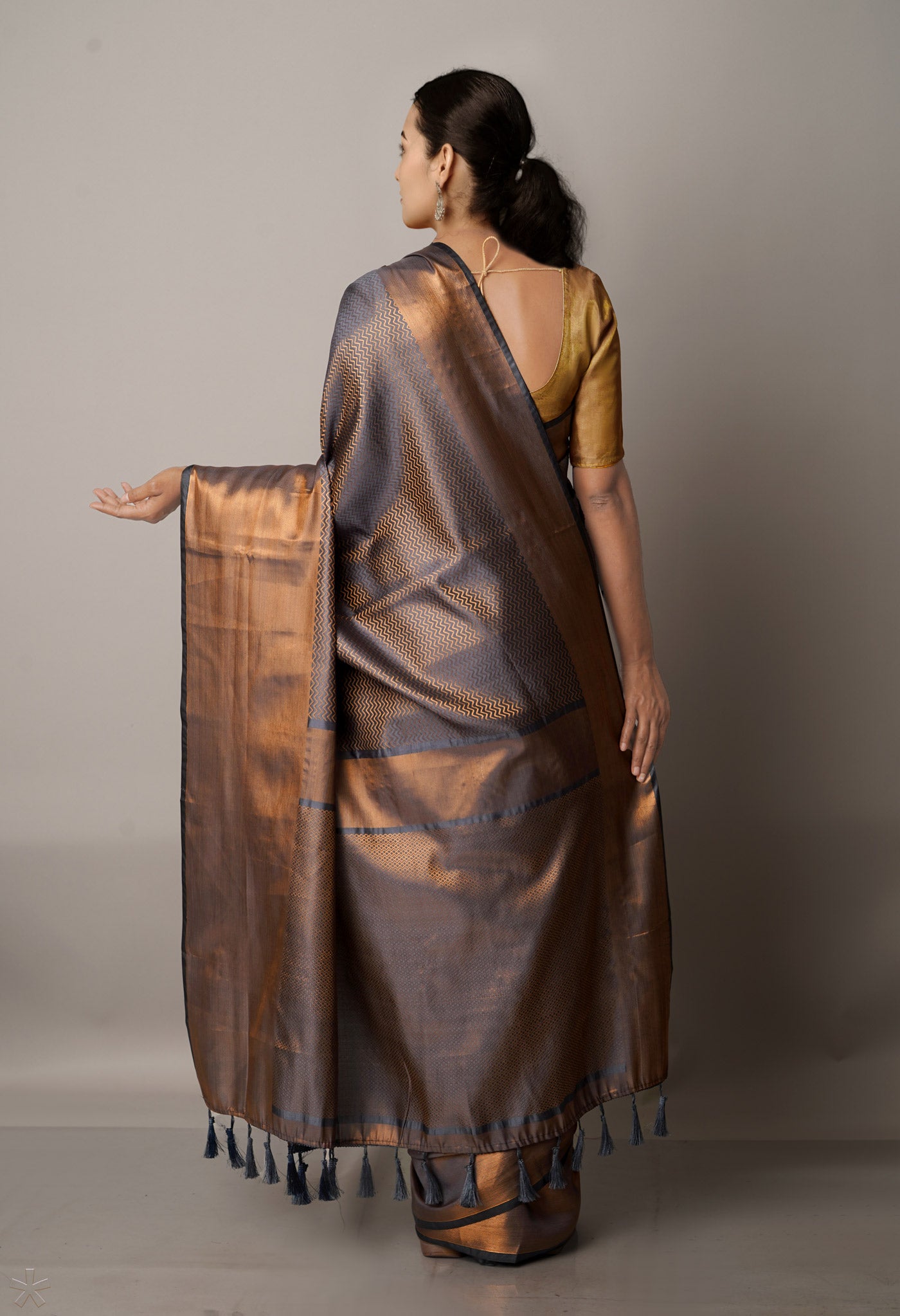 Battleship Grey  Fancy Banarasi Silk Saree-UNM67940