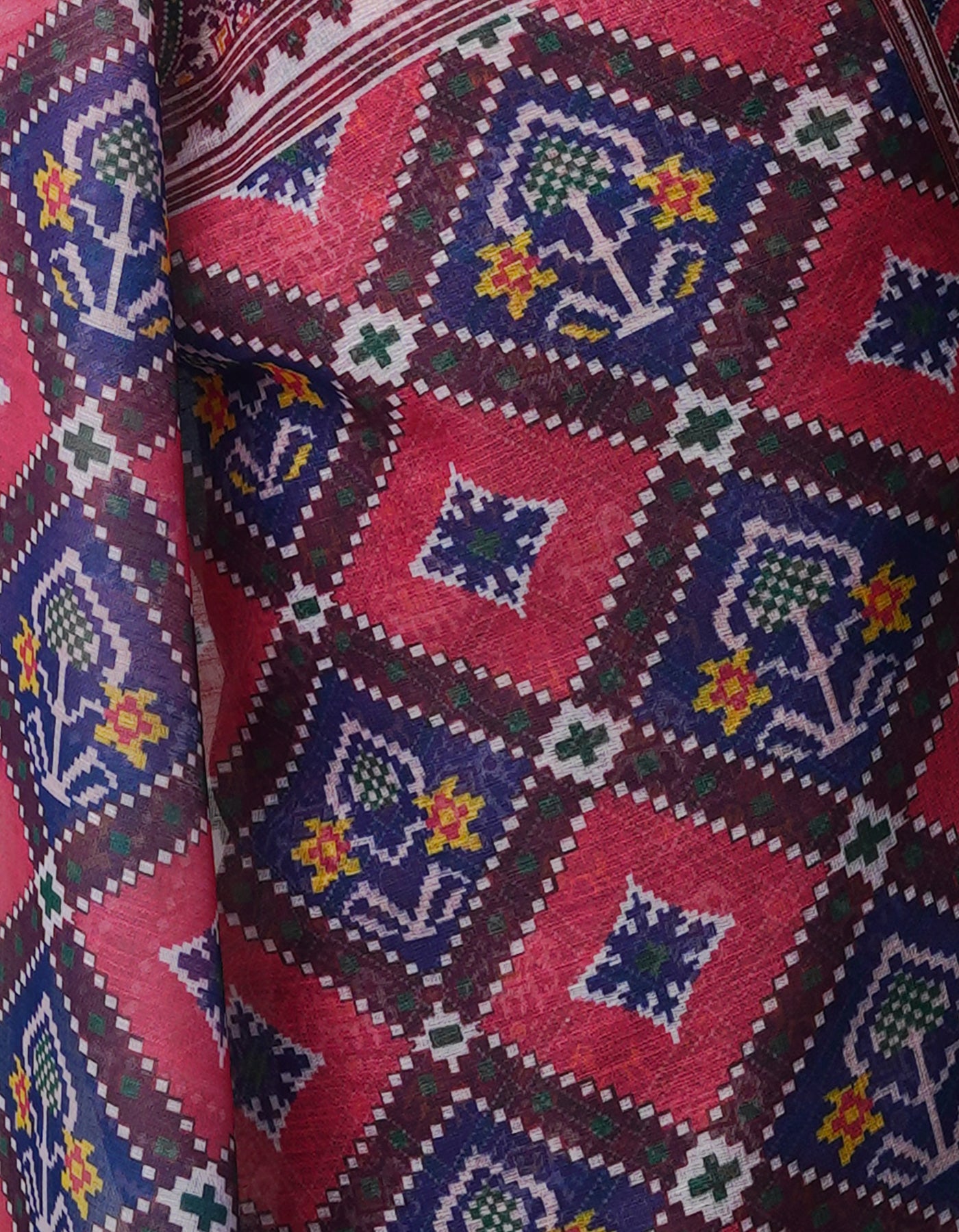 Purple Digital Printed Linen Saree