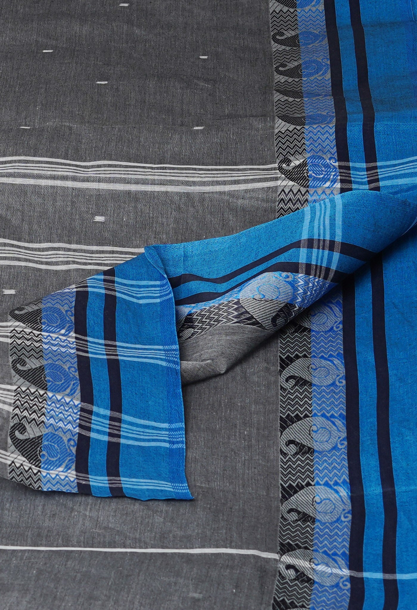 Grey Pure Handloom Superfine Bengal Cotton Saree