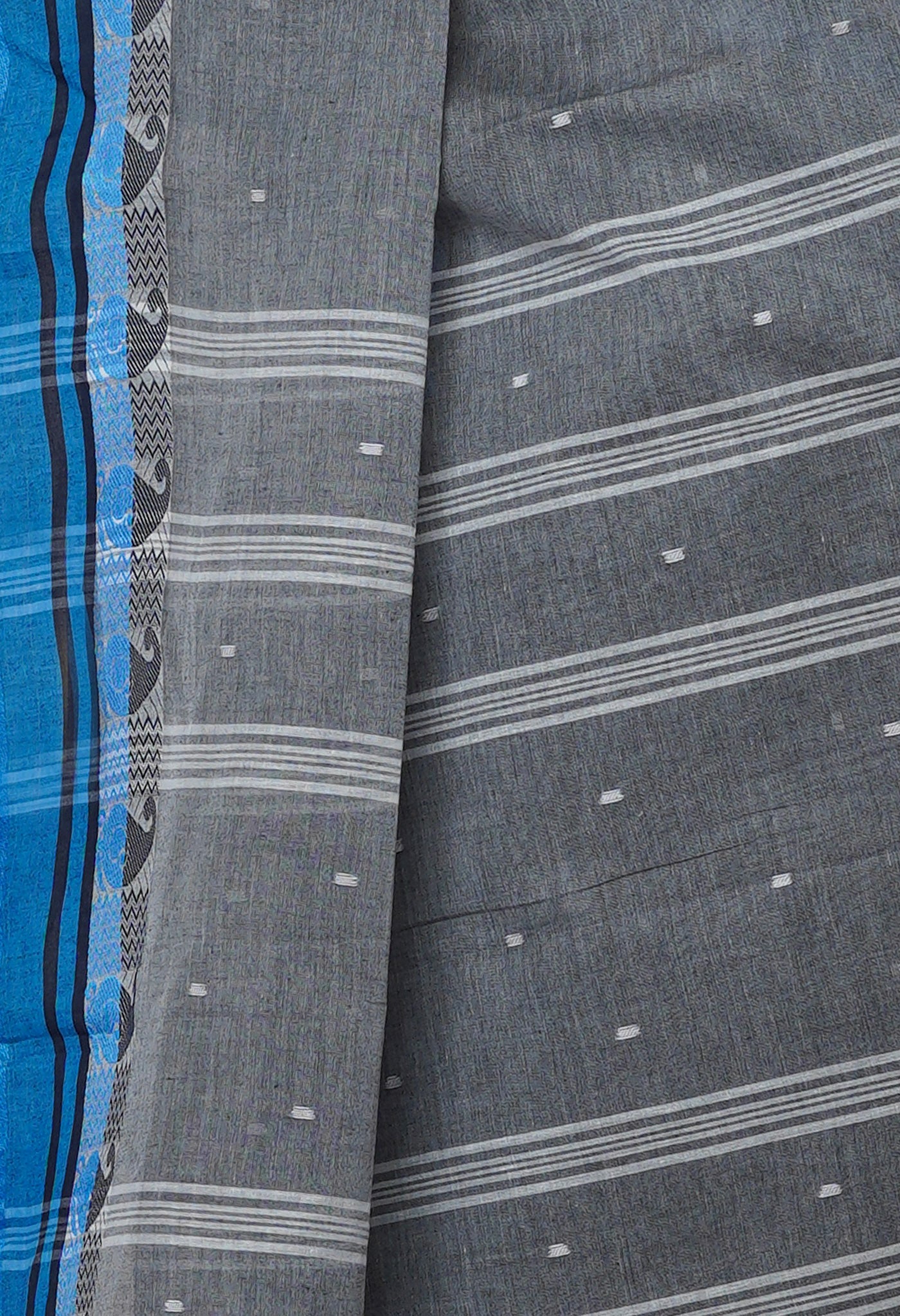 Grey Pure Handloom Superfine Bengal Cotton Saree