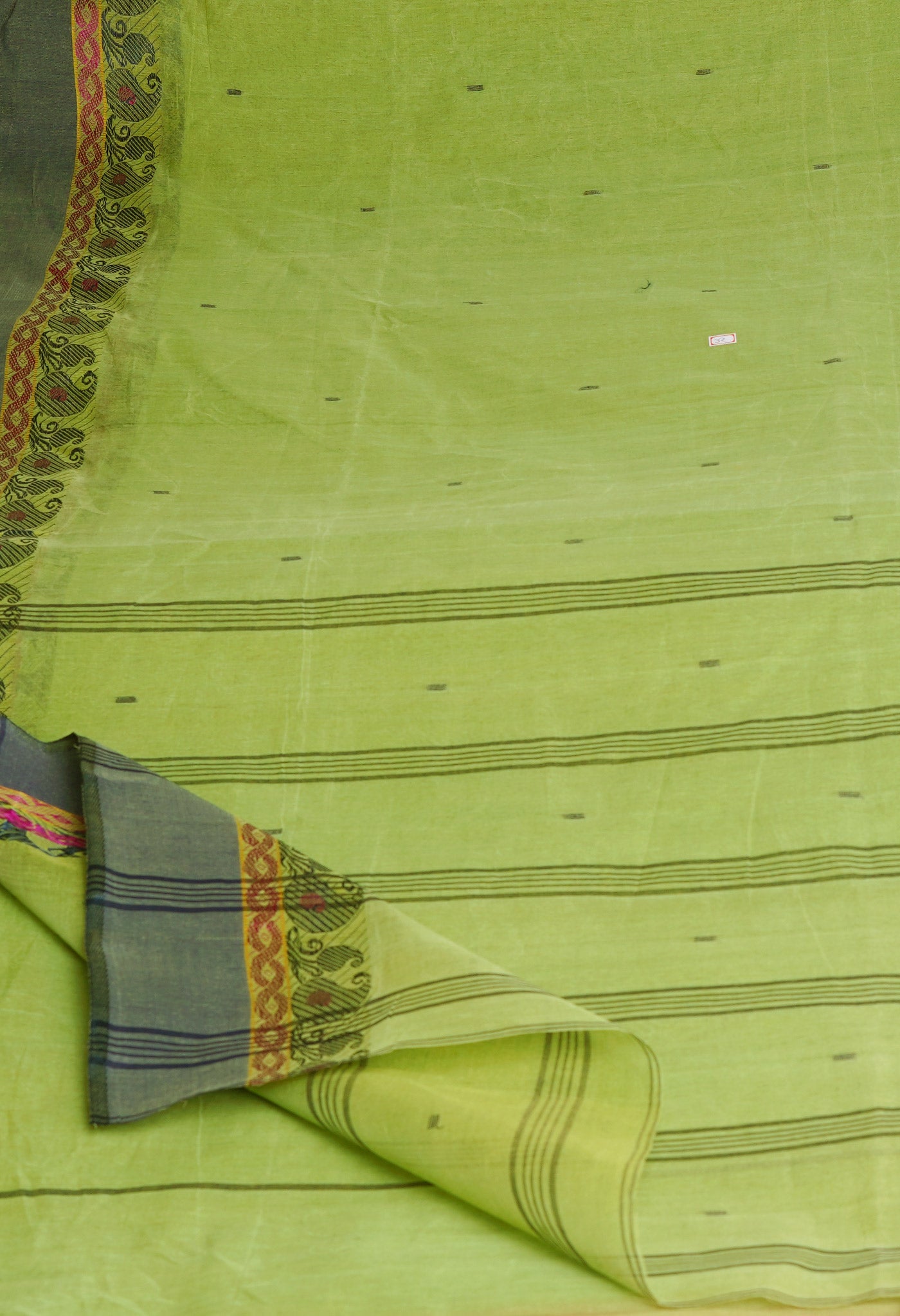 Green Pure Handloom Superfine Bengal Cotton Saree-UNM69571