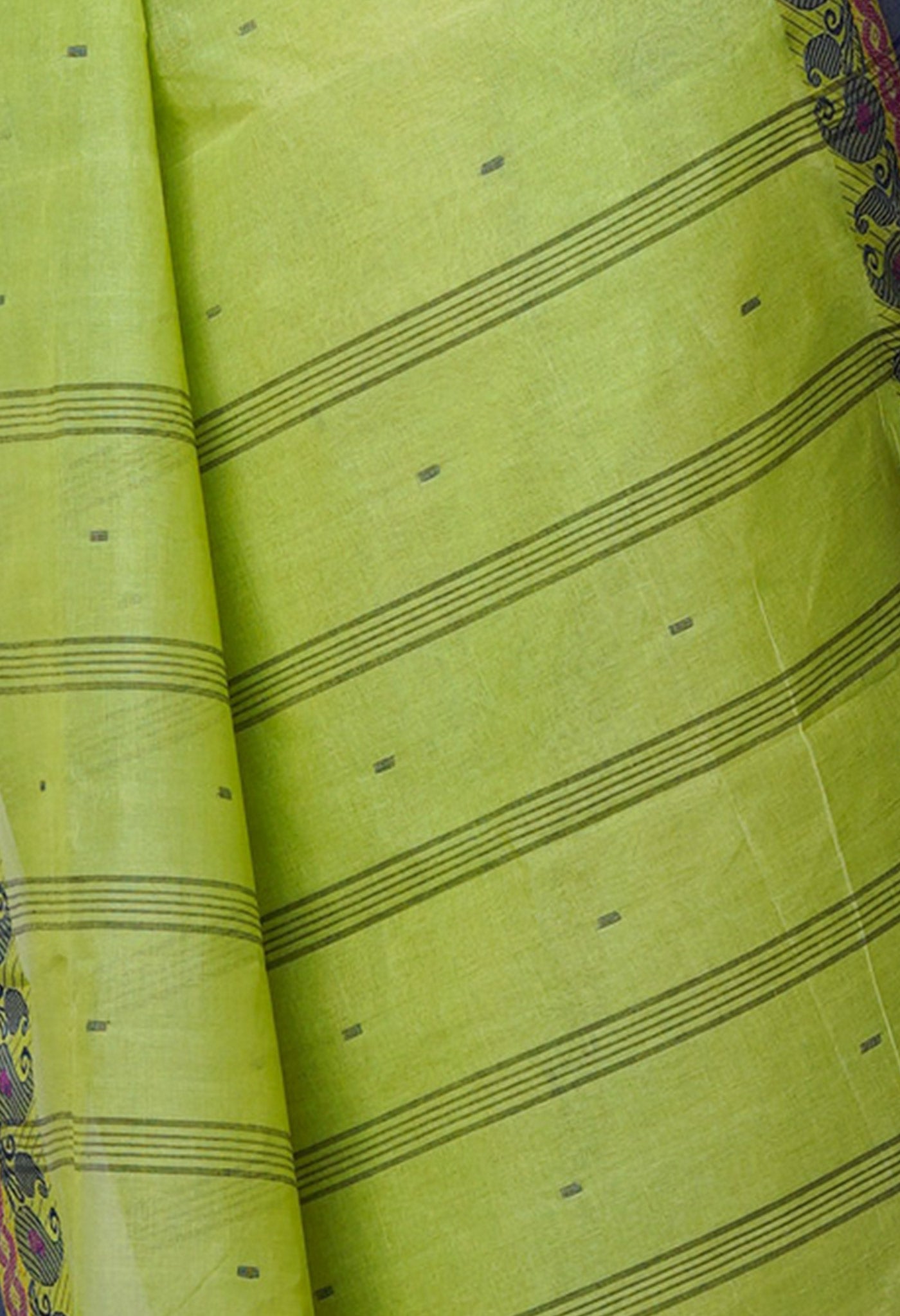 Green Pure Handloom Superfine Bengal Cotton Saree-UNM69571