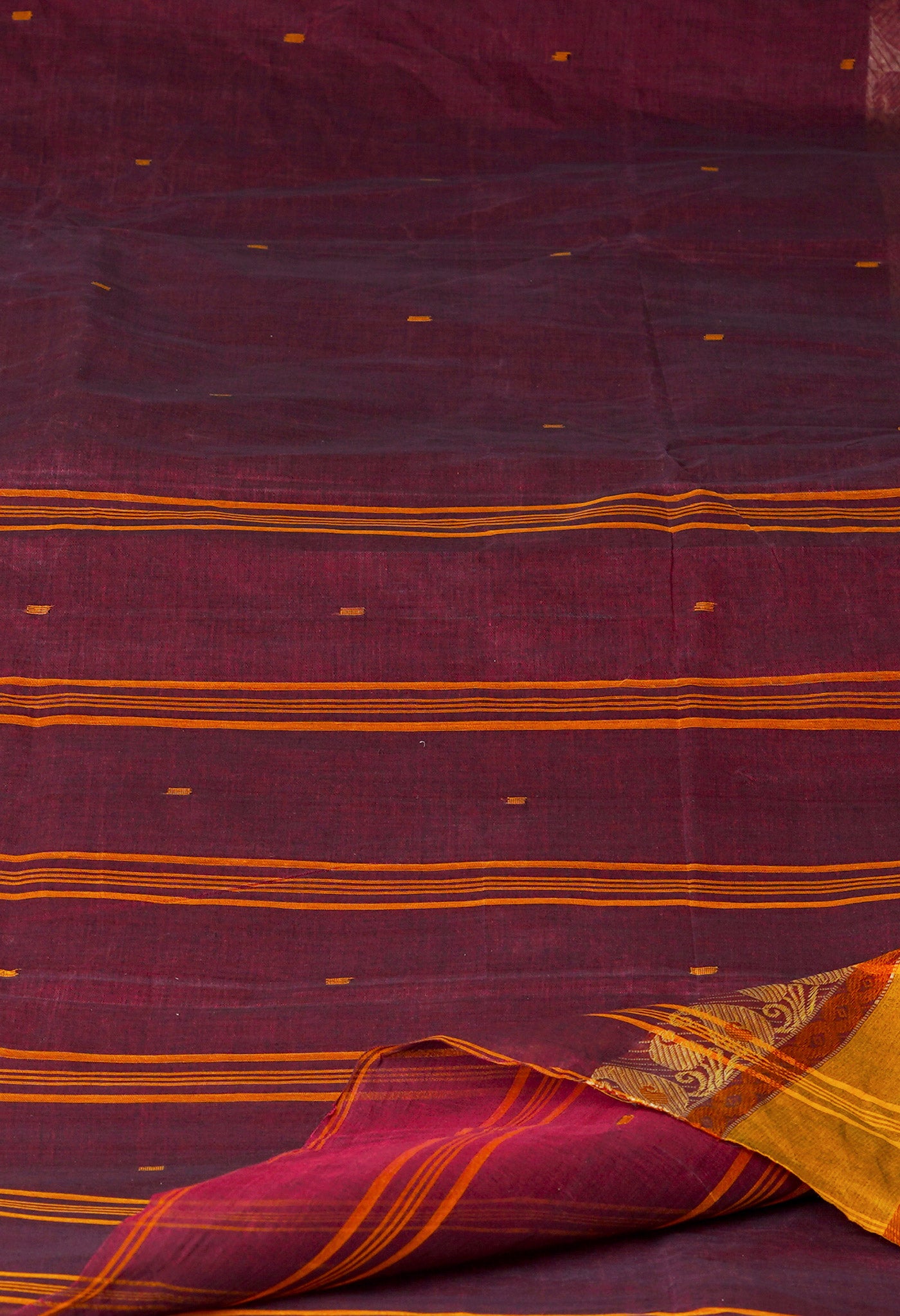 Maroon Pure Handloom Superfine Bengal Cotton Saree