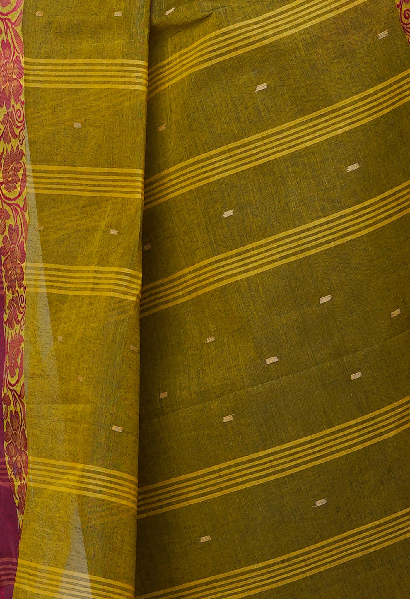Green Pure Handloom Superfine Bengal Cotton Saree-UNM69594