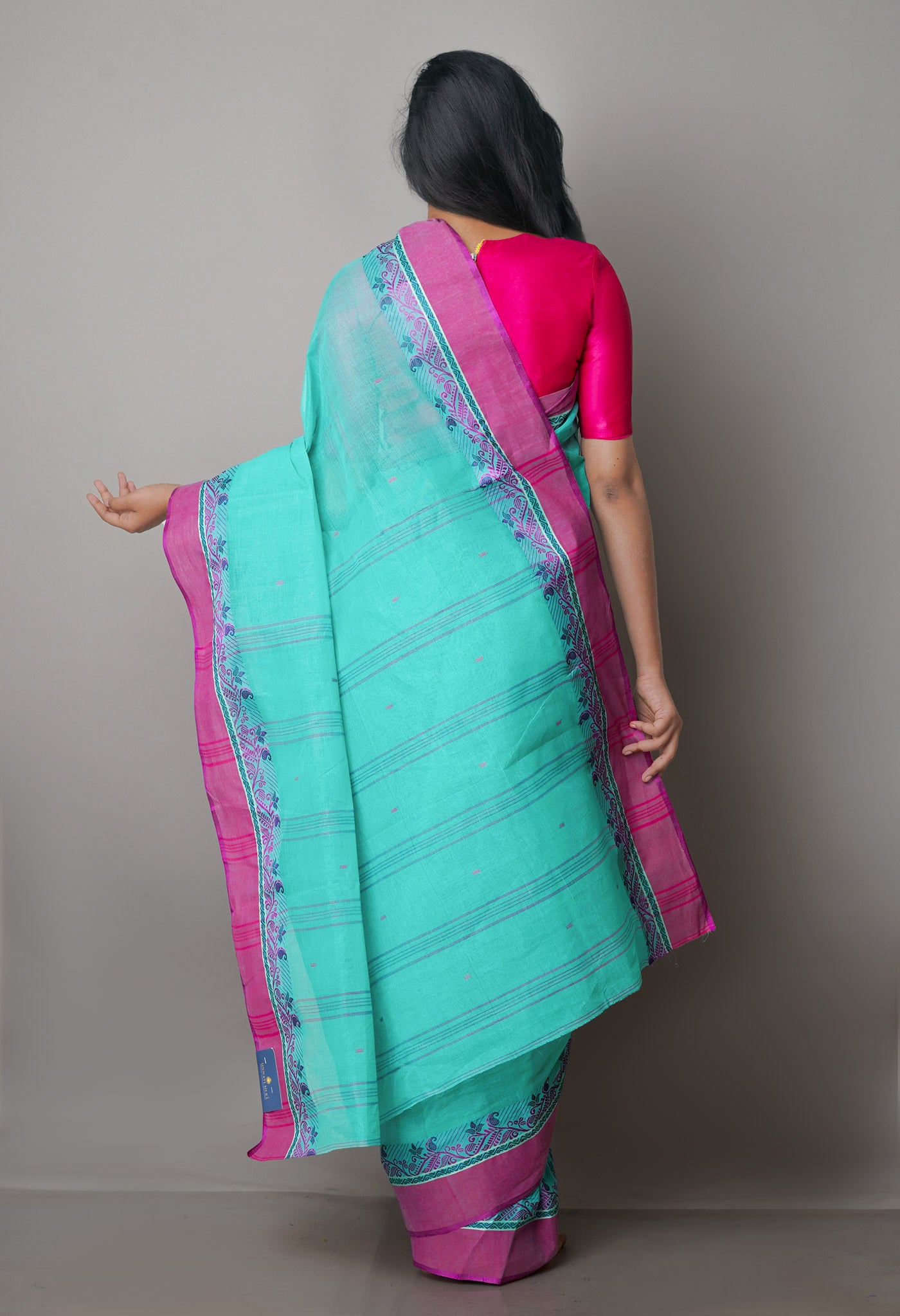 Blue Pure Handloom Superfine Bengal Cotton Saree