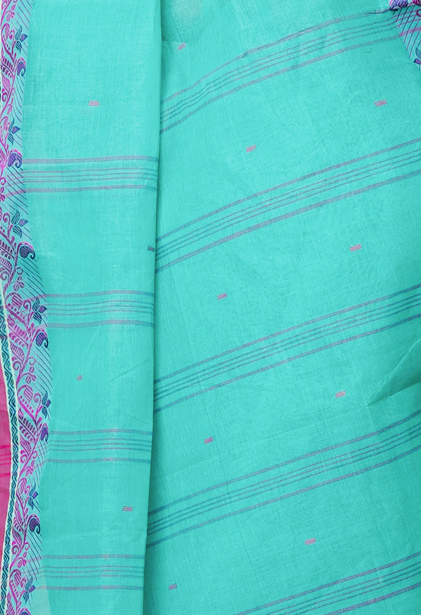 Blue Pure Handloom Superfine Bengal Cotton Saree