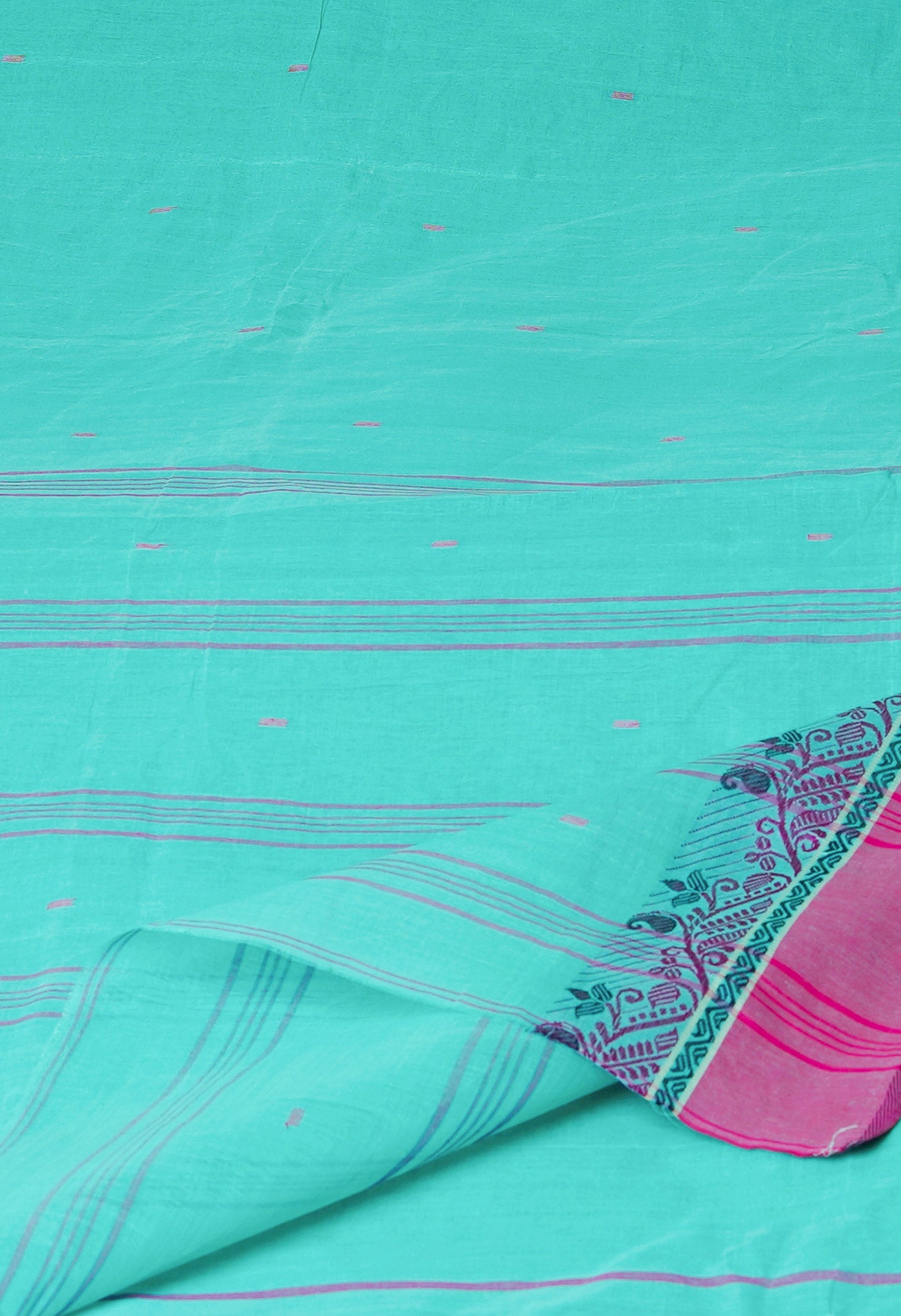 Blue Pure Handloom Superfine Bengal Cotton Saree