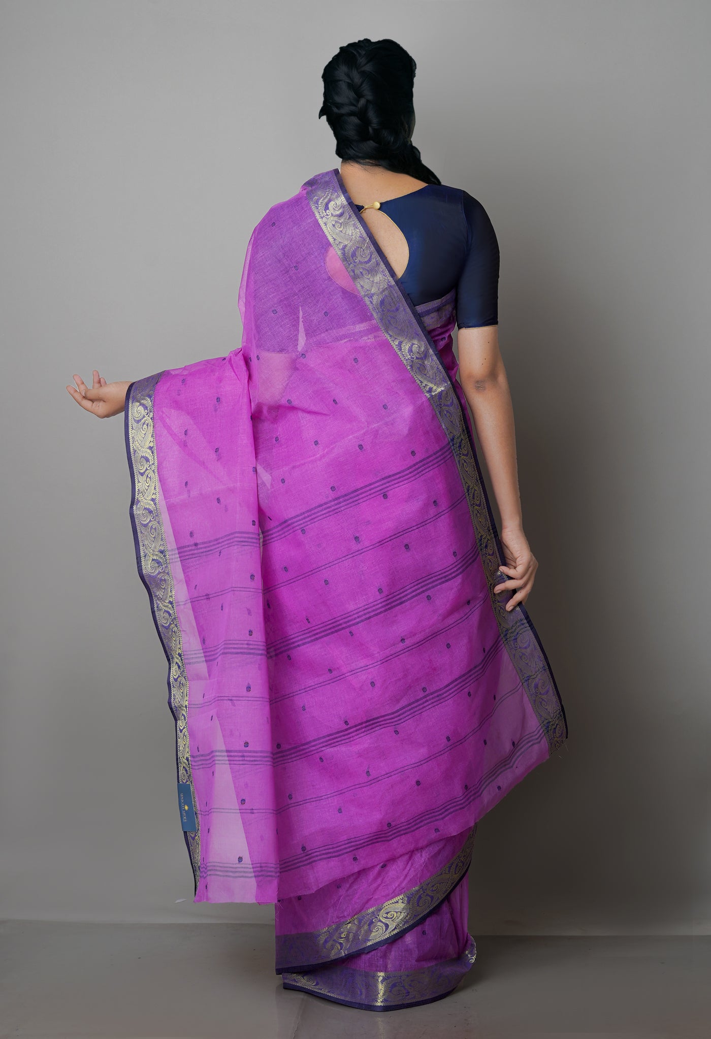 Pink Pure Handloom Superfine Bengal Cotton Saree-UNM69604