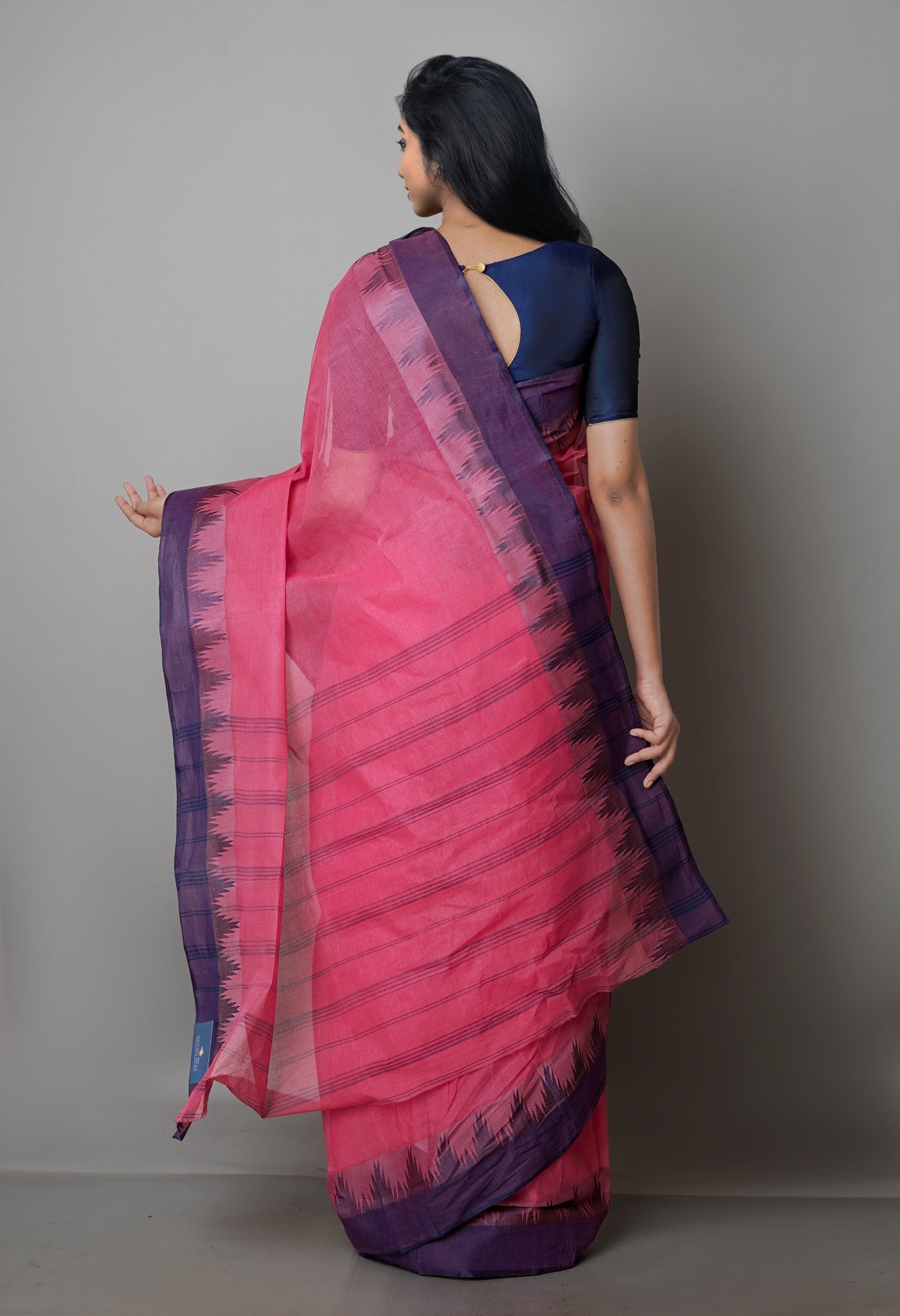 Pink Pure Handloom Superfine Bengal Cotton Saree-UNM69623