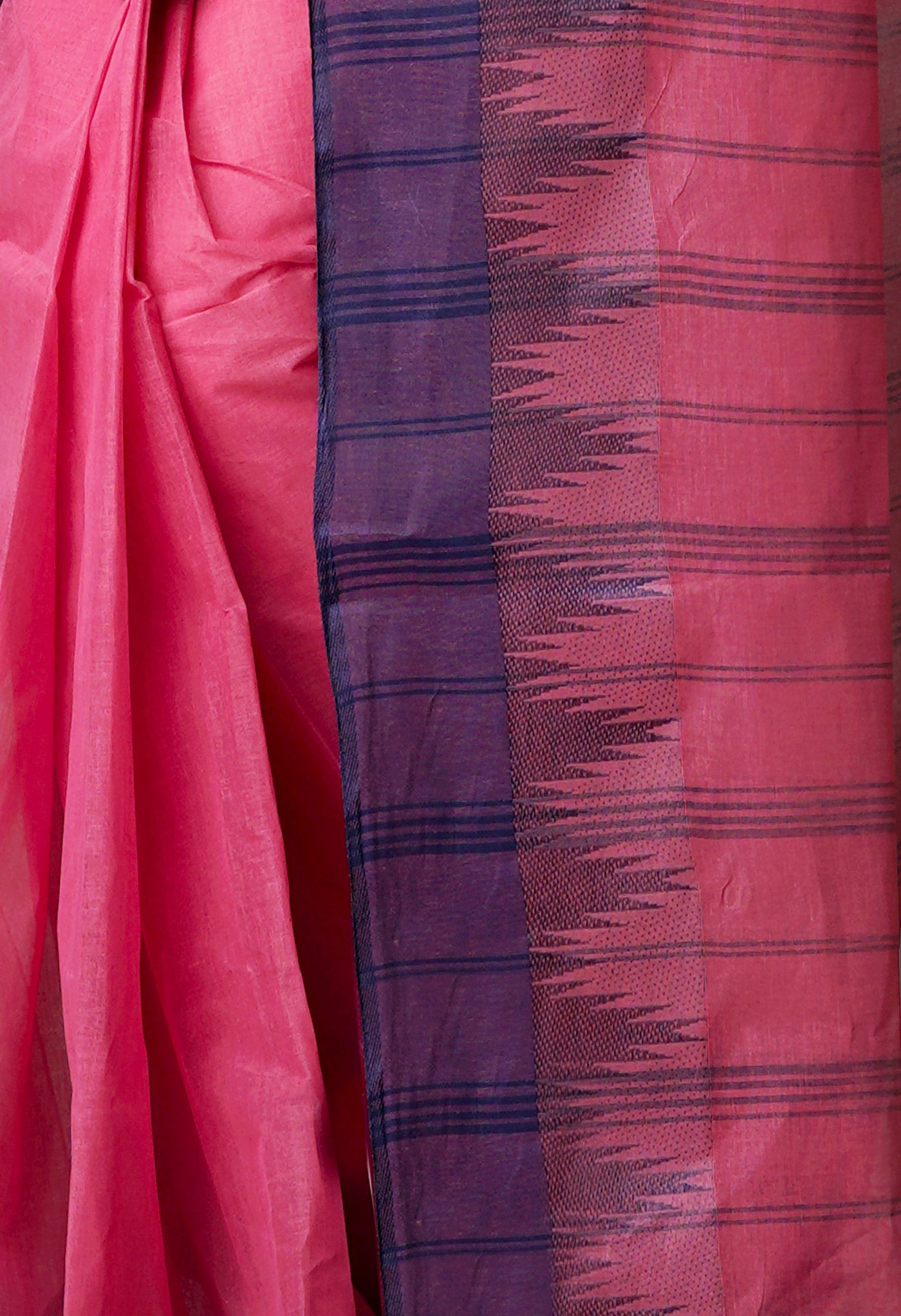 Pink Pure Handloom Superfine Bengal Cotton Saree-UNM69623