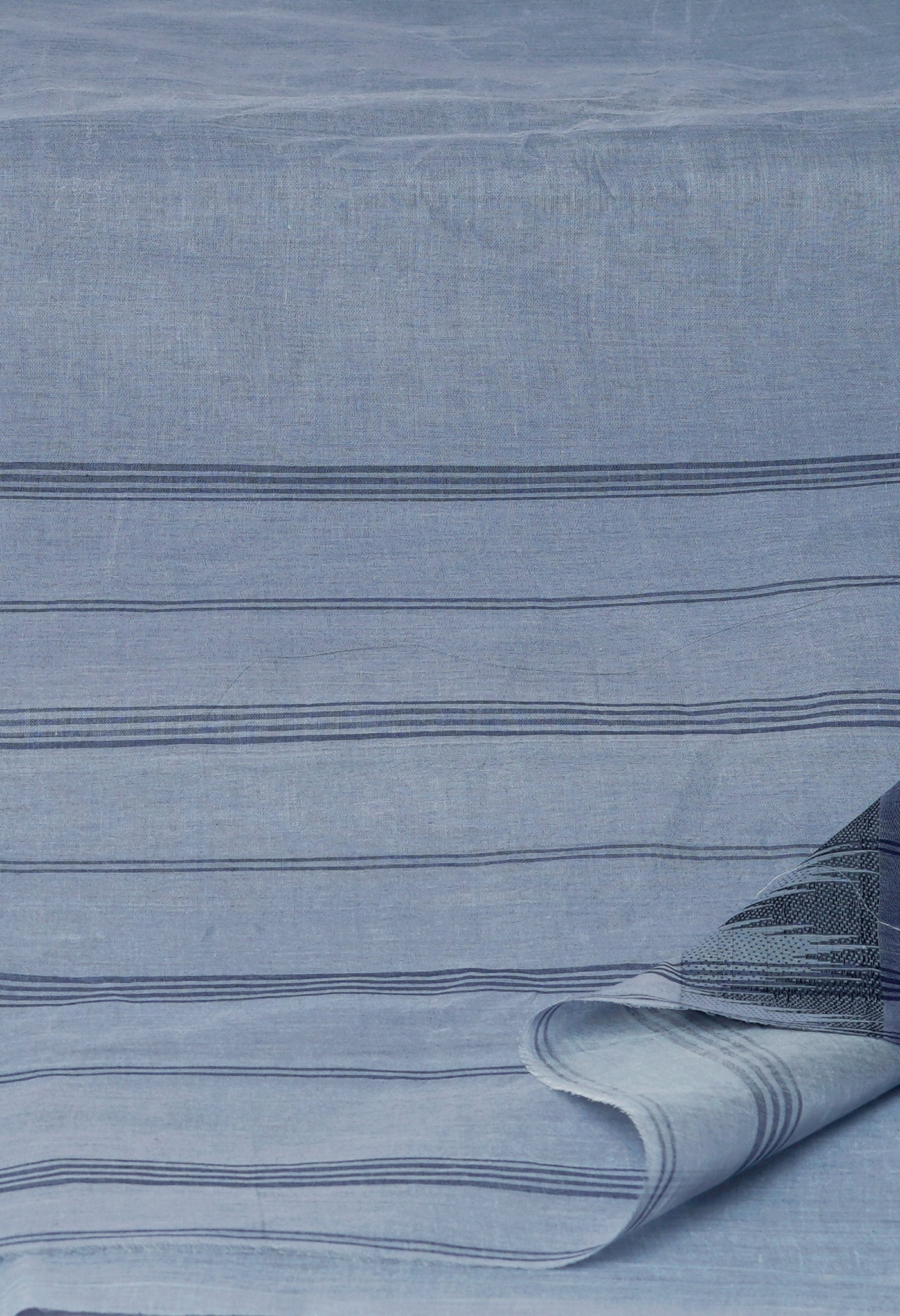 Light Blue Pure Handloom Superfine Bengal Cotton Saree-UNM69625