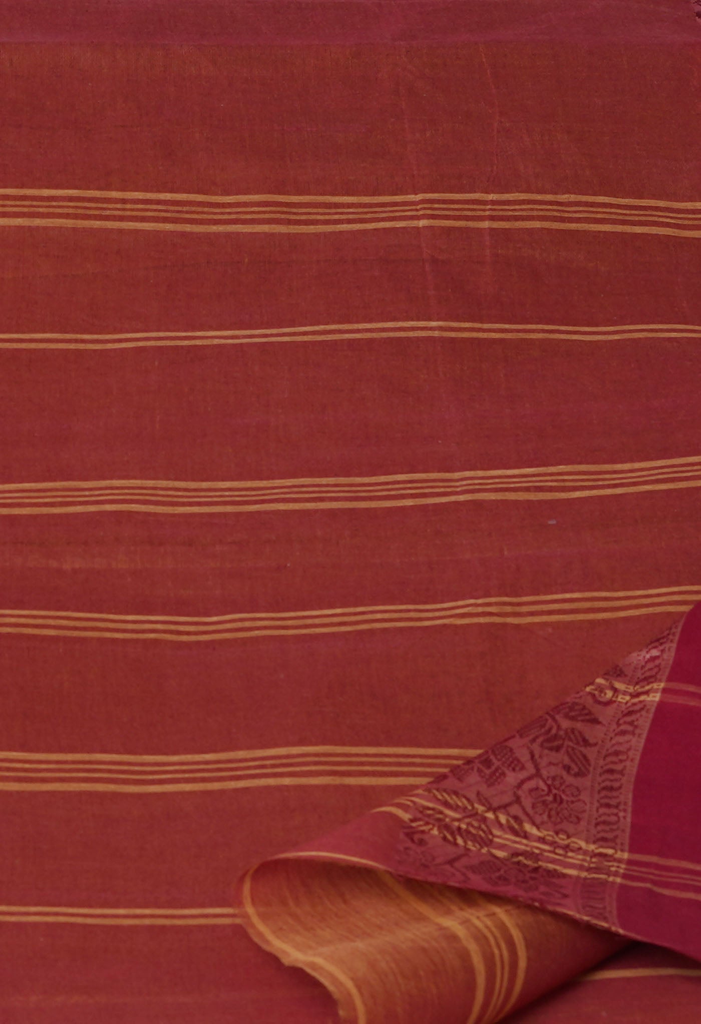 Pale Red Pure Handloom Superfine Bengal Cotton Saree-UNM69626