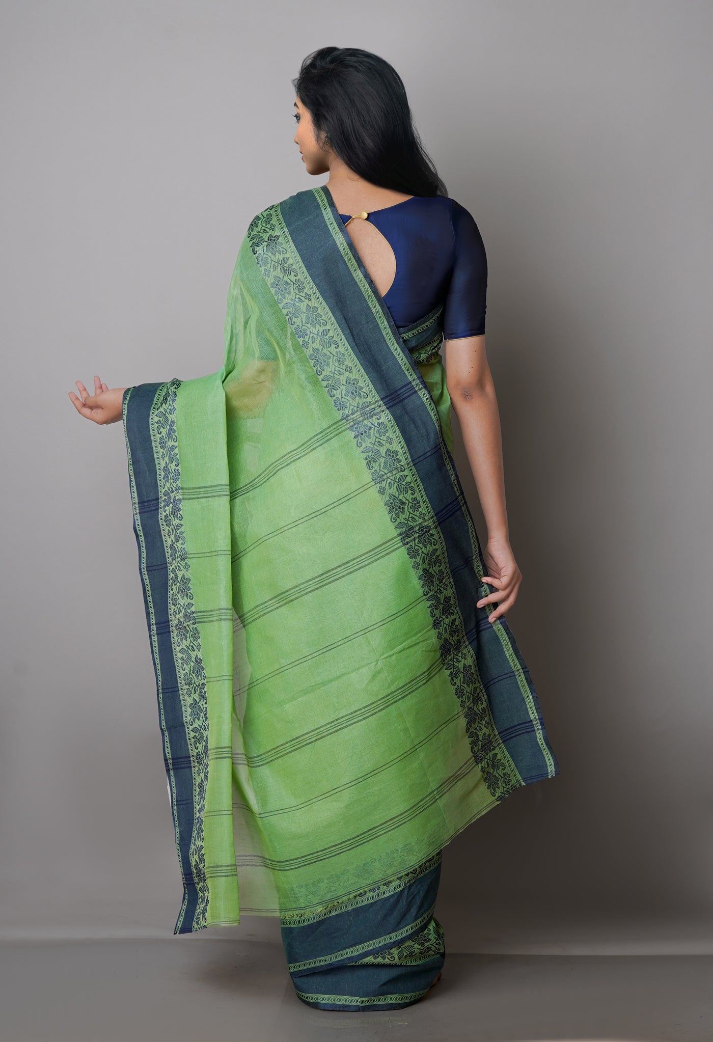 Green Pure Handloom Superfine Bengal Cotton Saree
