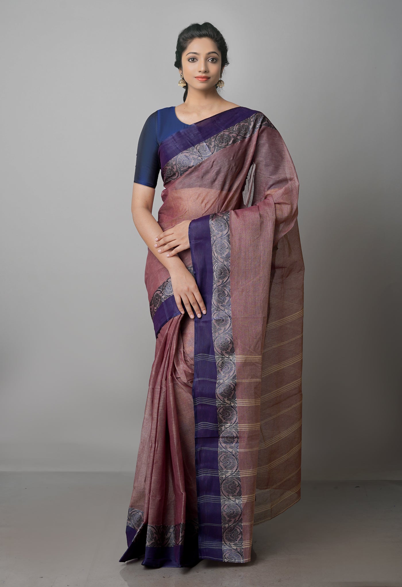 Pink Pure Handloom Superfine Bengal Cotton Saree-UNM69647