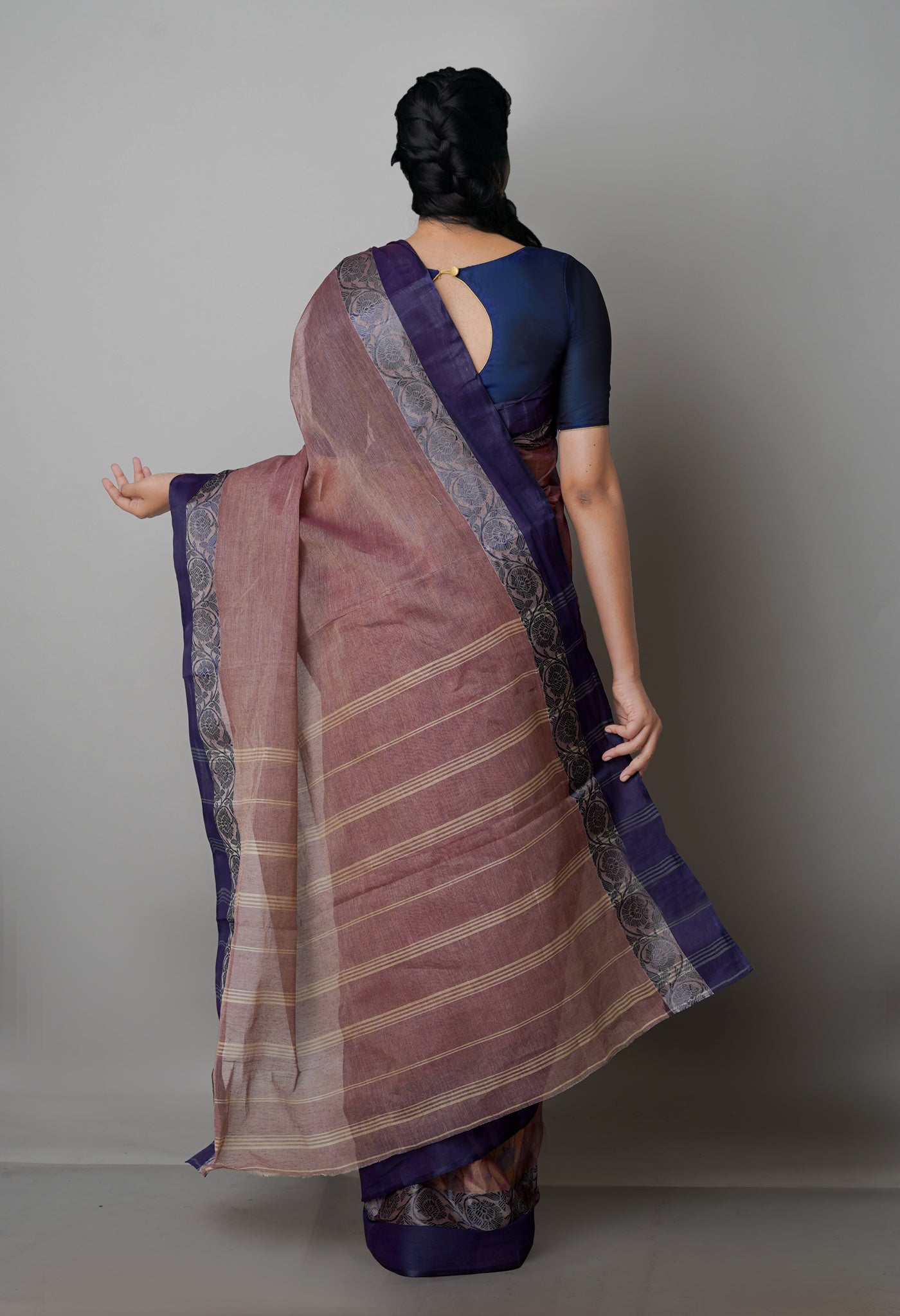Pink Pure Handloom Superfine Bengal Cotton Saree-UNM69647