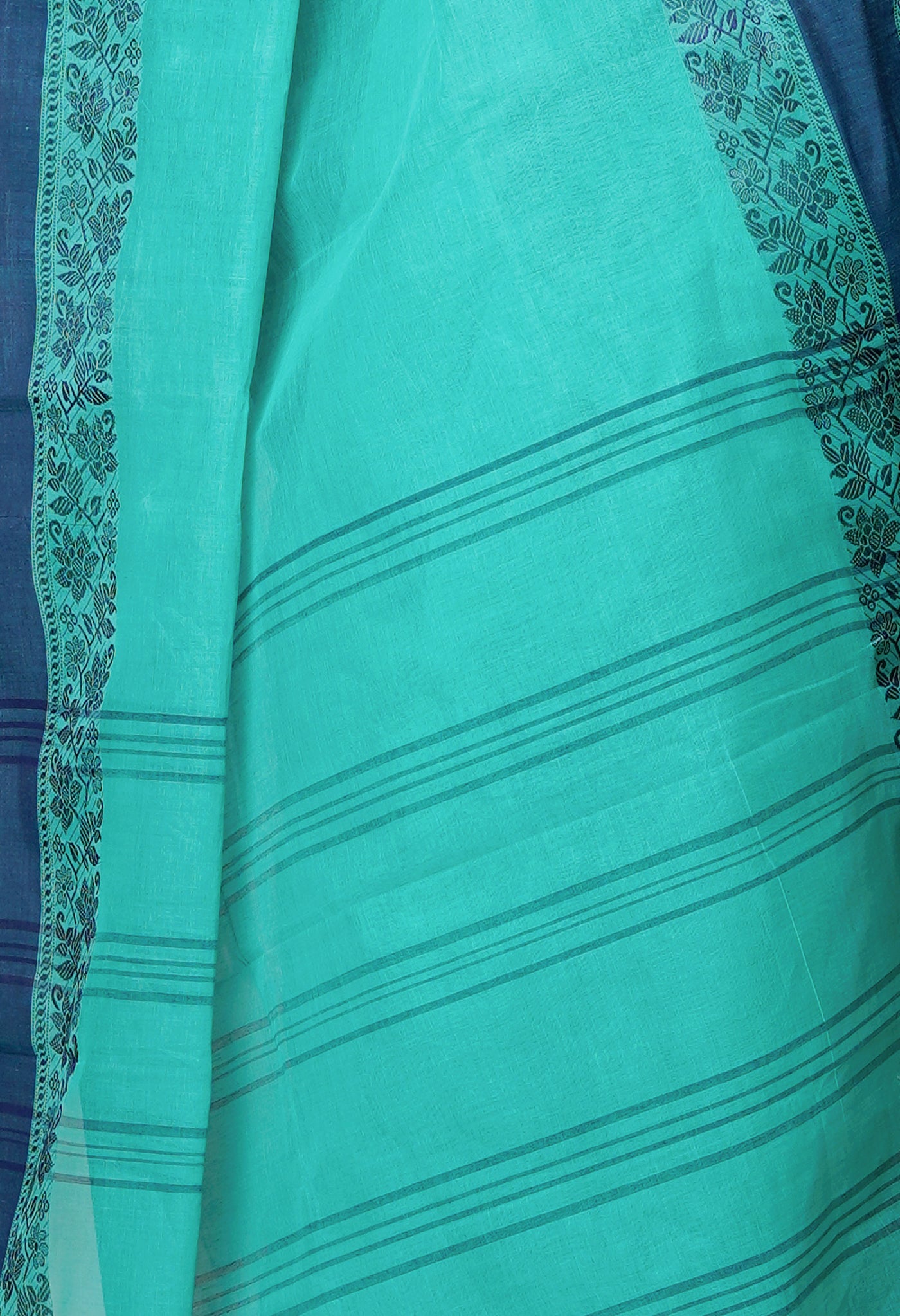 Green Pure Handloom Bengal Cotton Saree-UNM69649