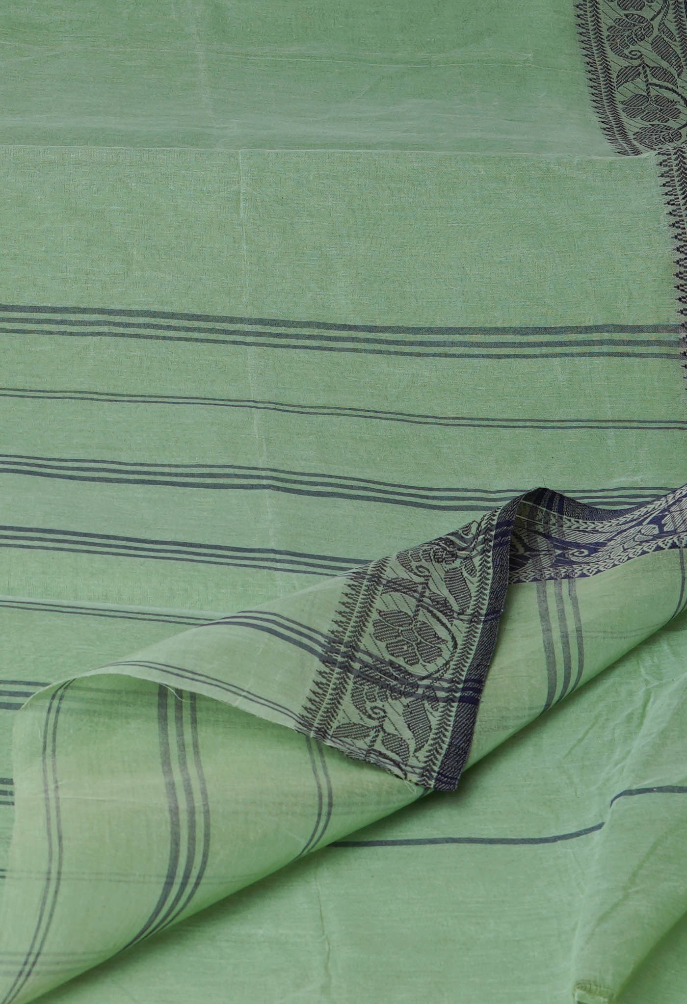 Green Pure Handloom Superfine Bengal Cotton Saree-UNM69677
