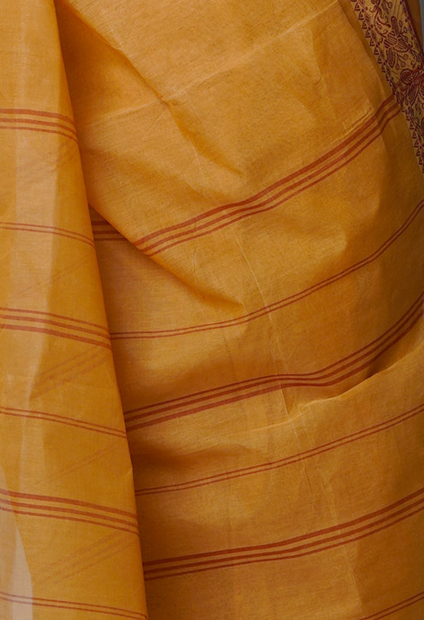 British Tan Brown Pure Handloom Superfine Bengal Cotton Saree-UNM69679