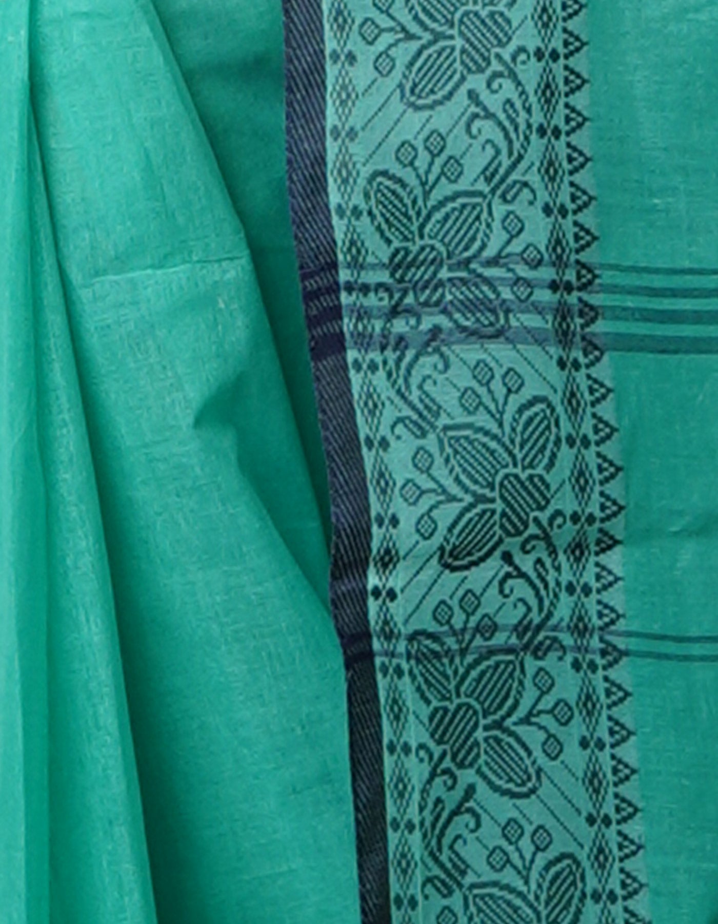 Sea Green Pure Handloom Superfine Bengal Cotton Saree-UNM69686