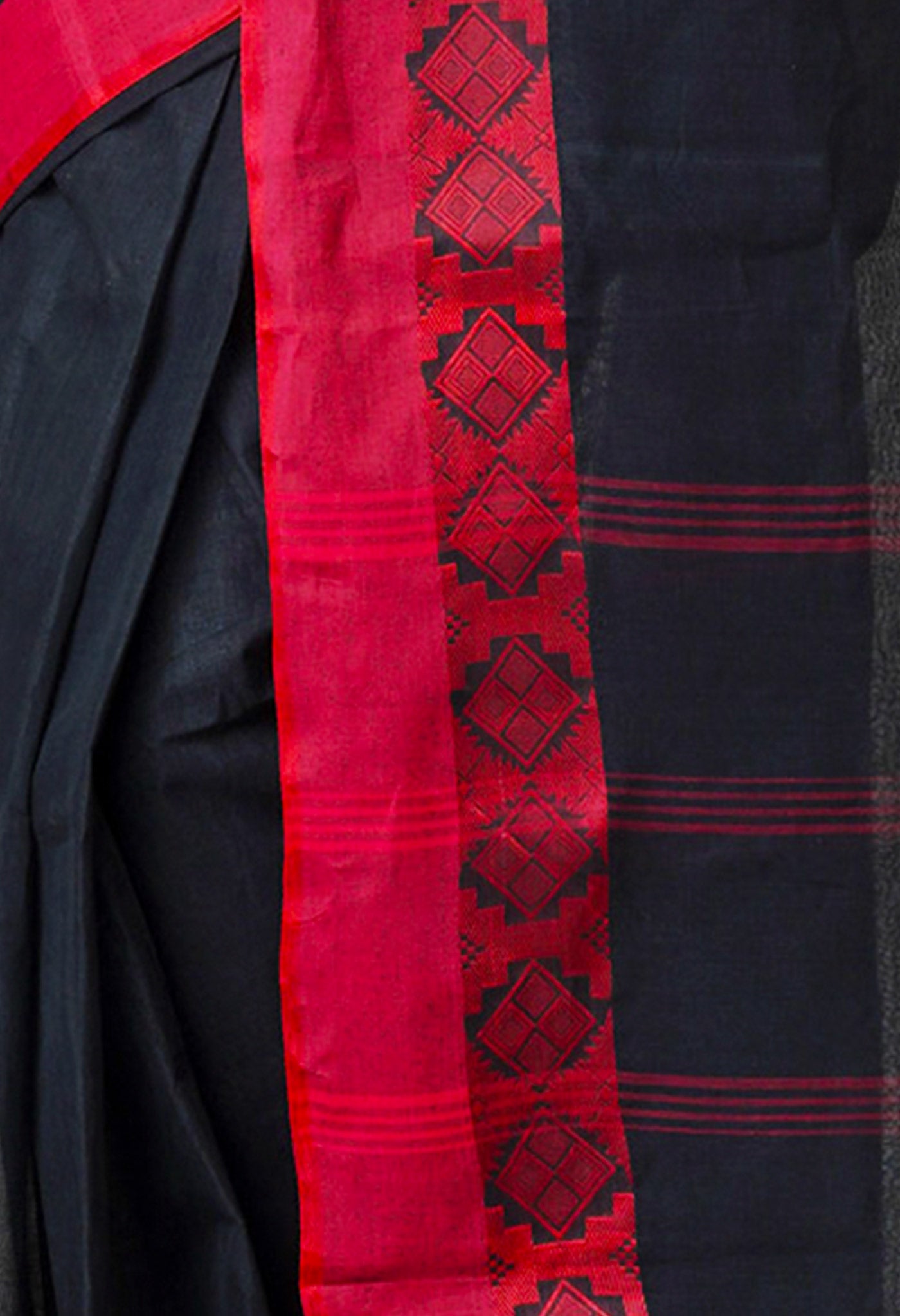 Black Pure Handloom Superfine Bengal Cotton Saree