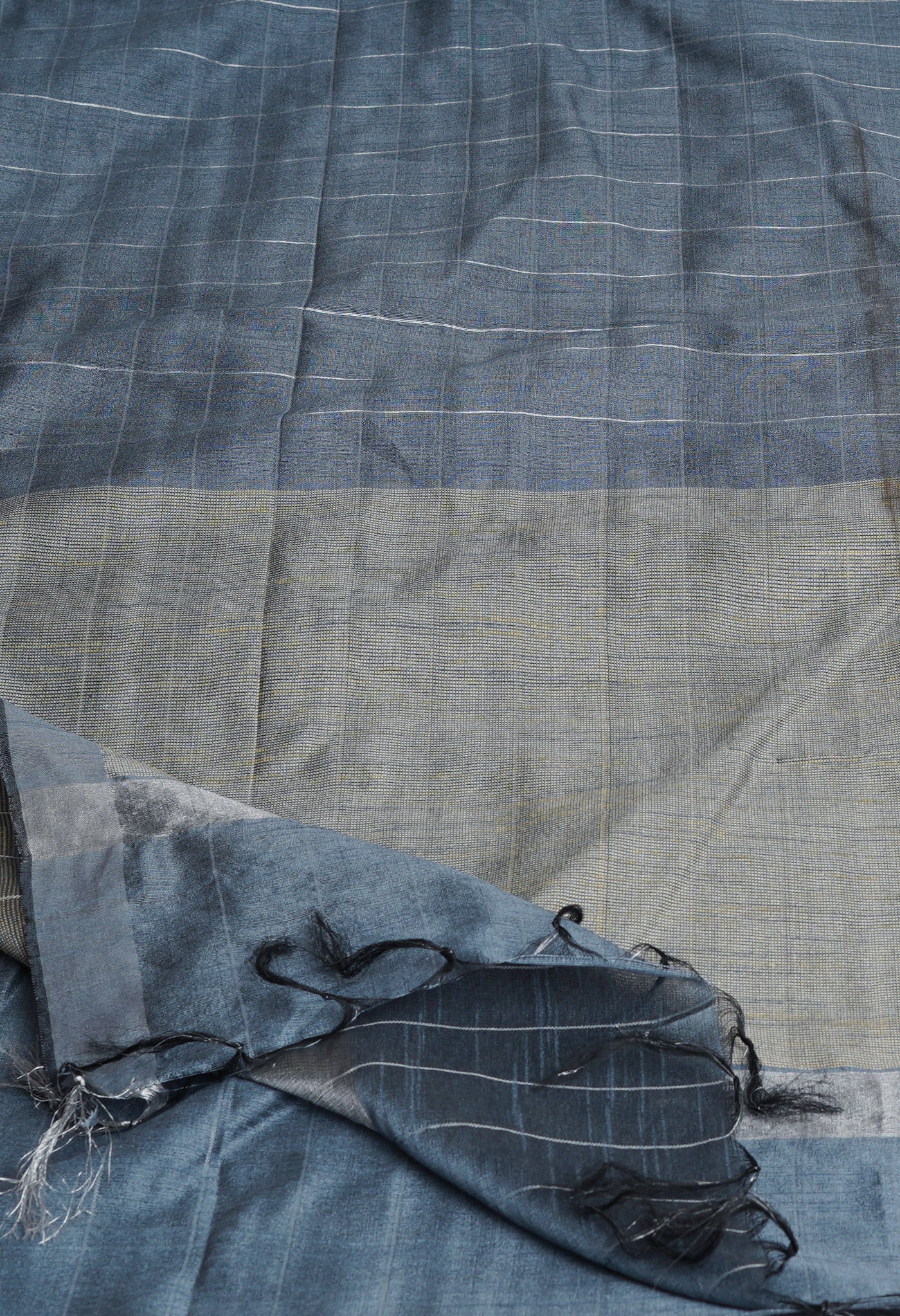 Grey Dupion Silk Saree-UNM69830