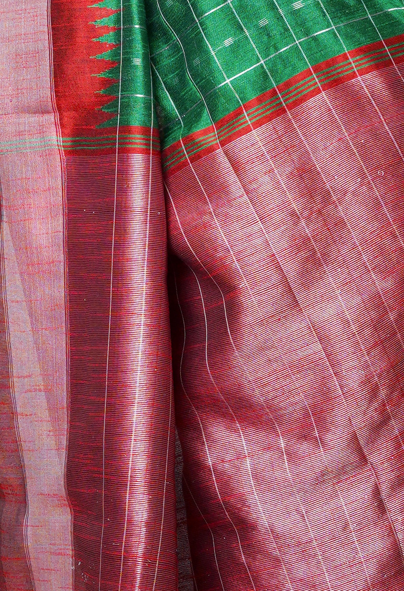 Green Dupion Silk Saree-UNM69834