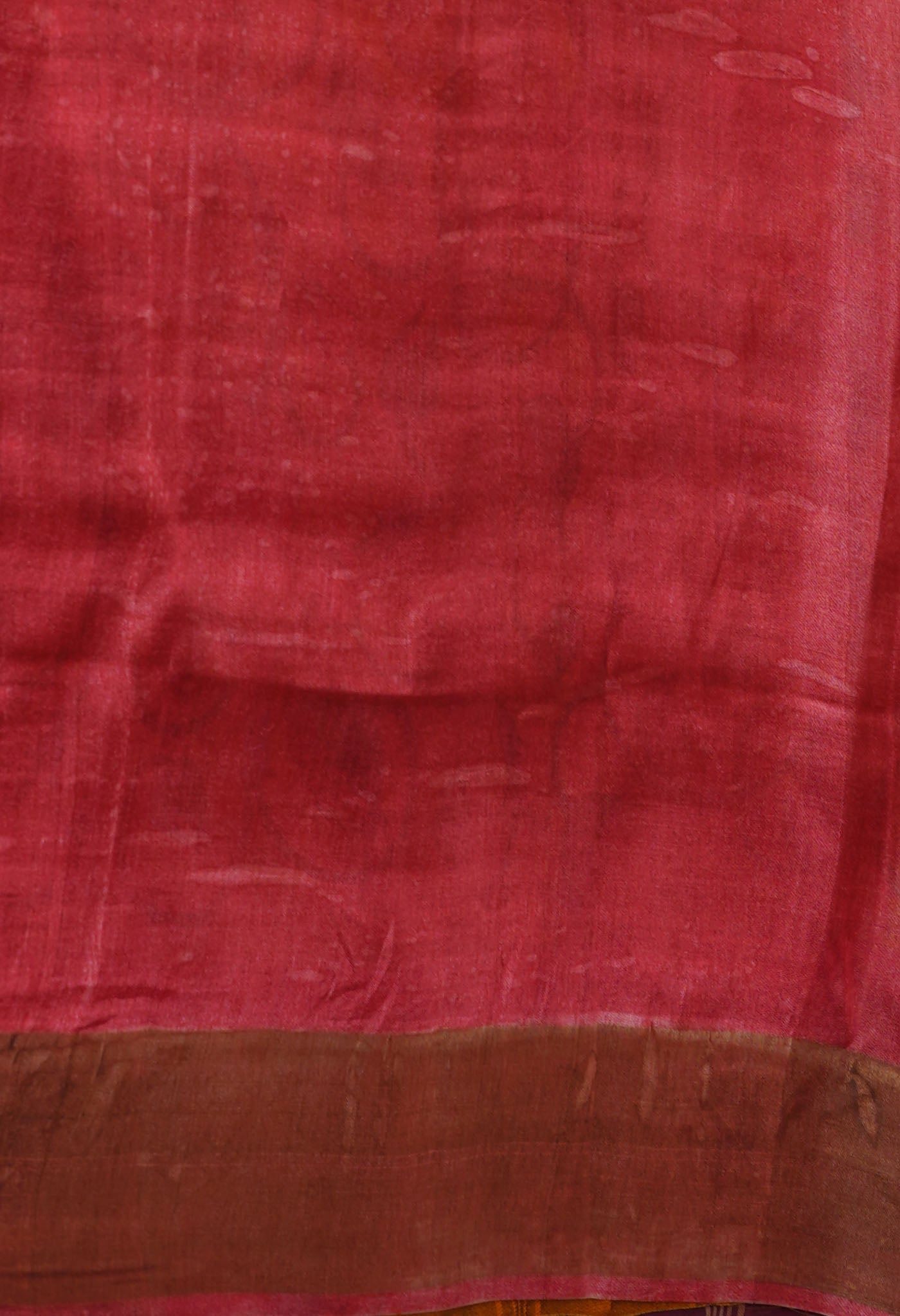 Mustard Yellow Pure Handloom Bengal Tussar Kalamkari Printed Silk Saree-UNM69874