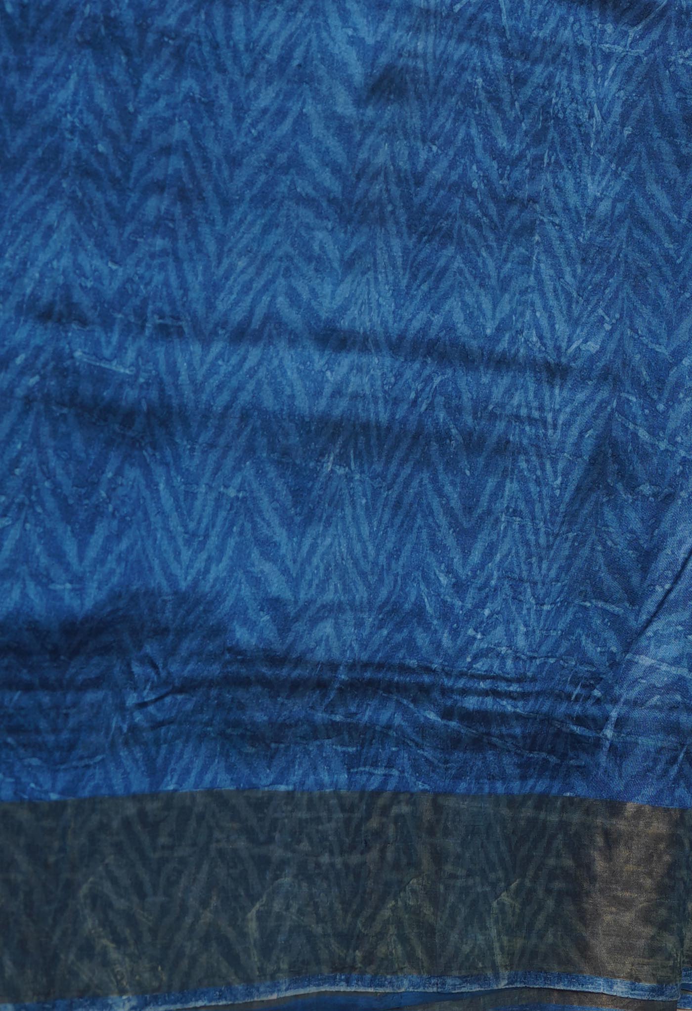 Turquoise Blue Pure Handloom Bengal Tussar Kalamkari Printed Silk Saree-UNM69880