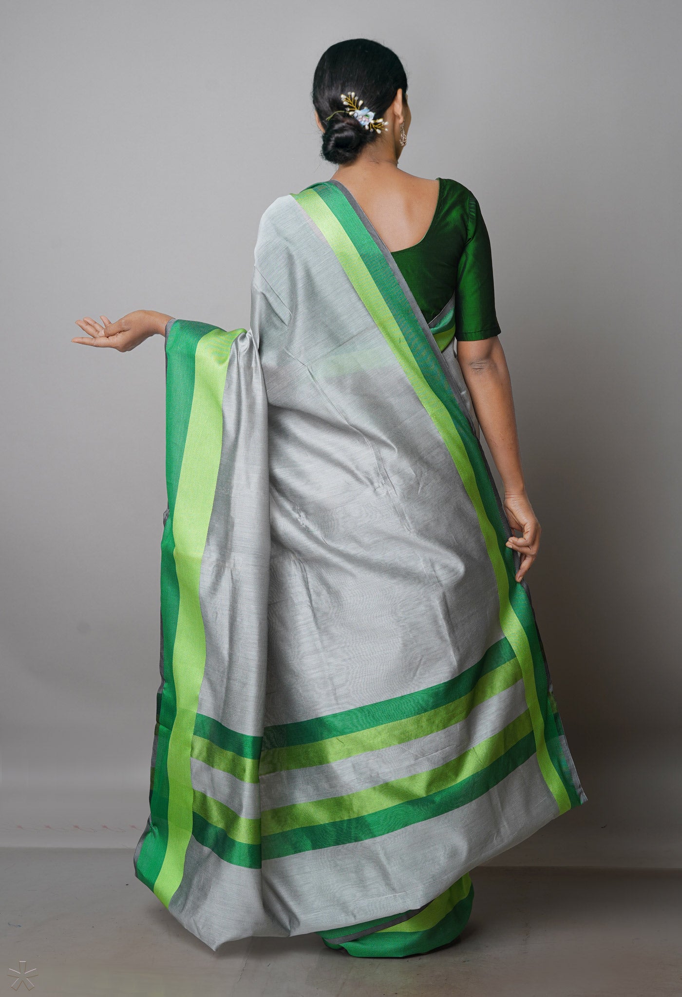 Pale Grey Bangalore Sico Saree-UNM69884