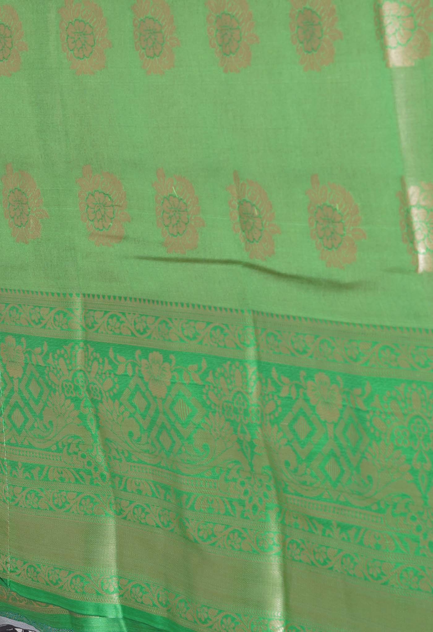 Peach Pink Fancy Banarasi Organza Saree-UNM69891