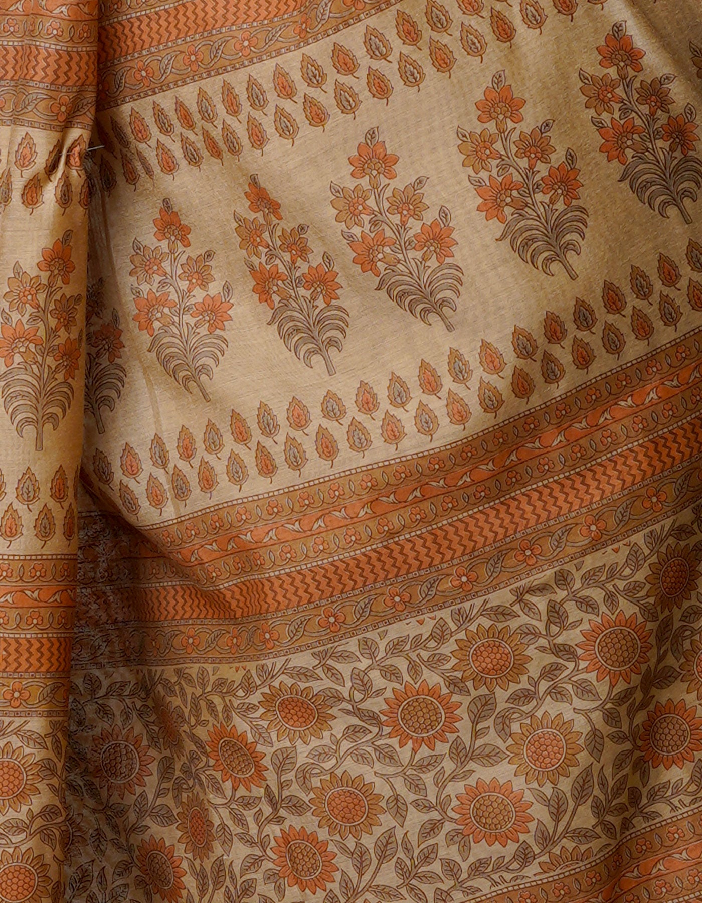 Beaver Brown  Screen Printed Chanderi Sico Saree-UNM69916