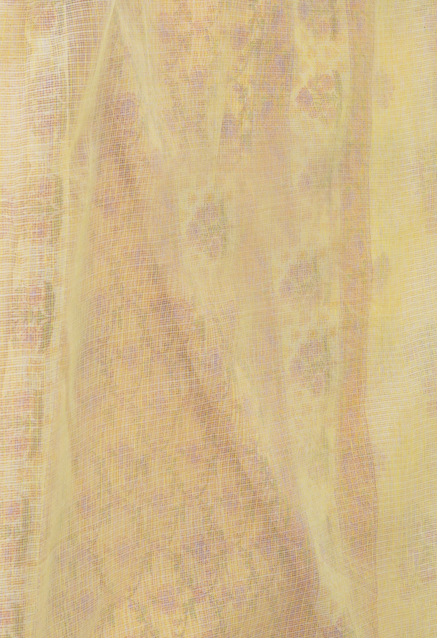 Pale Yellow Pure Block Printed Kota Cotton Saree-UNM69917