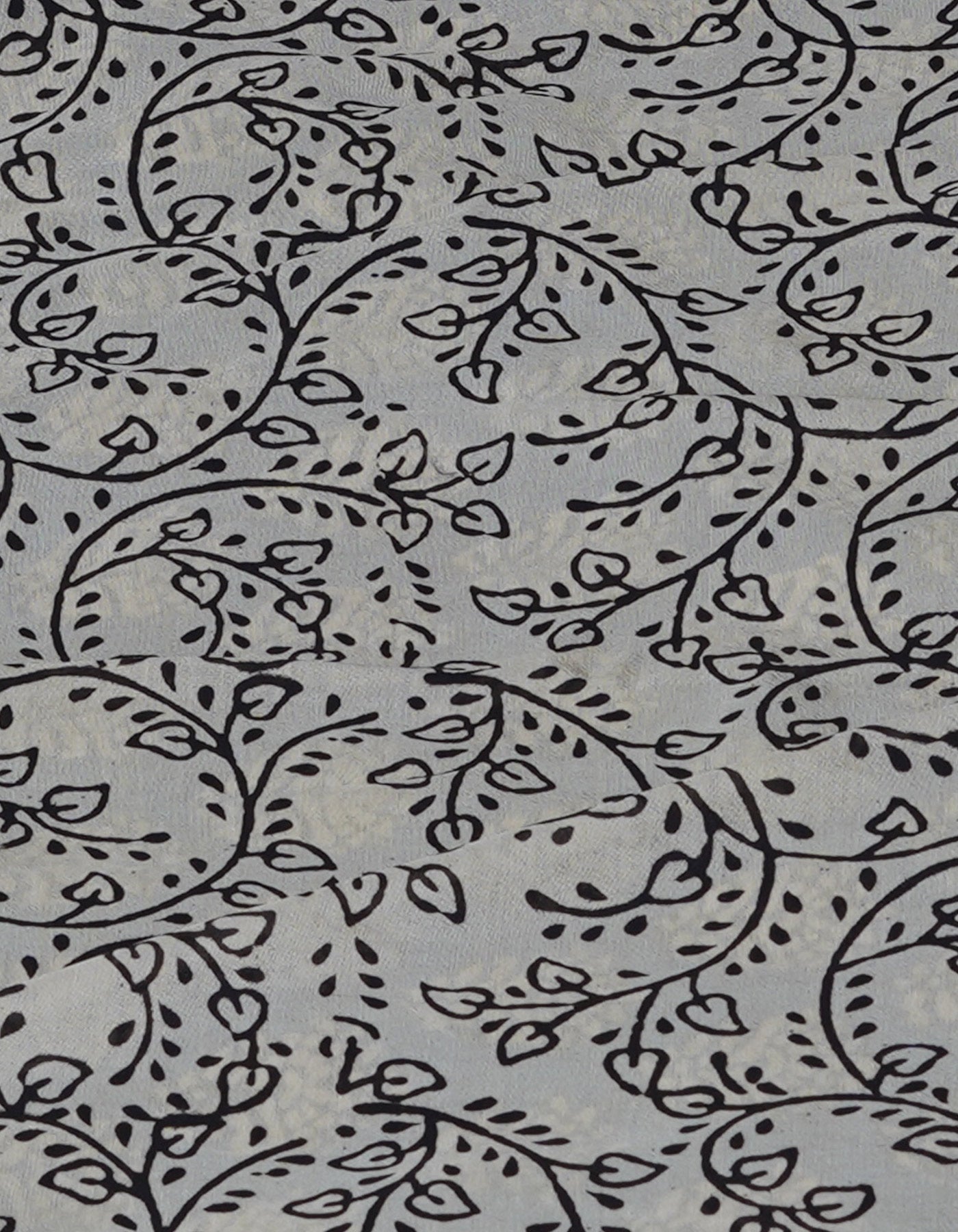 Blue-Cream Pure Preet Bagru Chanderi Sico Saree-UNM69977
