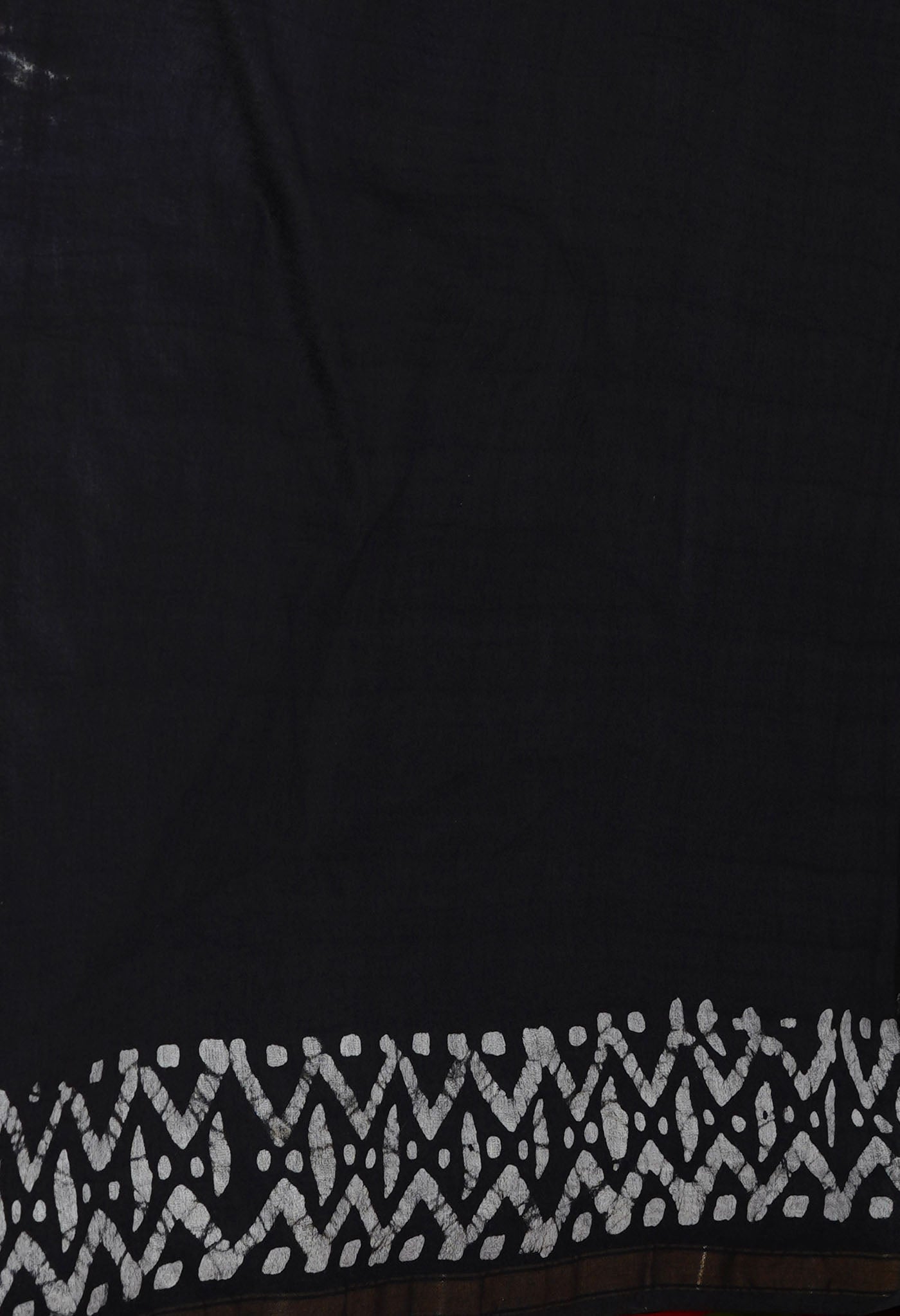 Burgundy-Black Pure Batik Chanderi Silk Saree-UNM70072