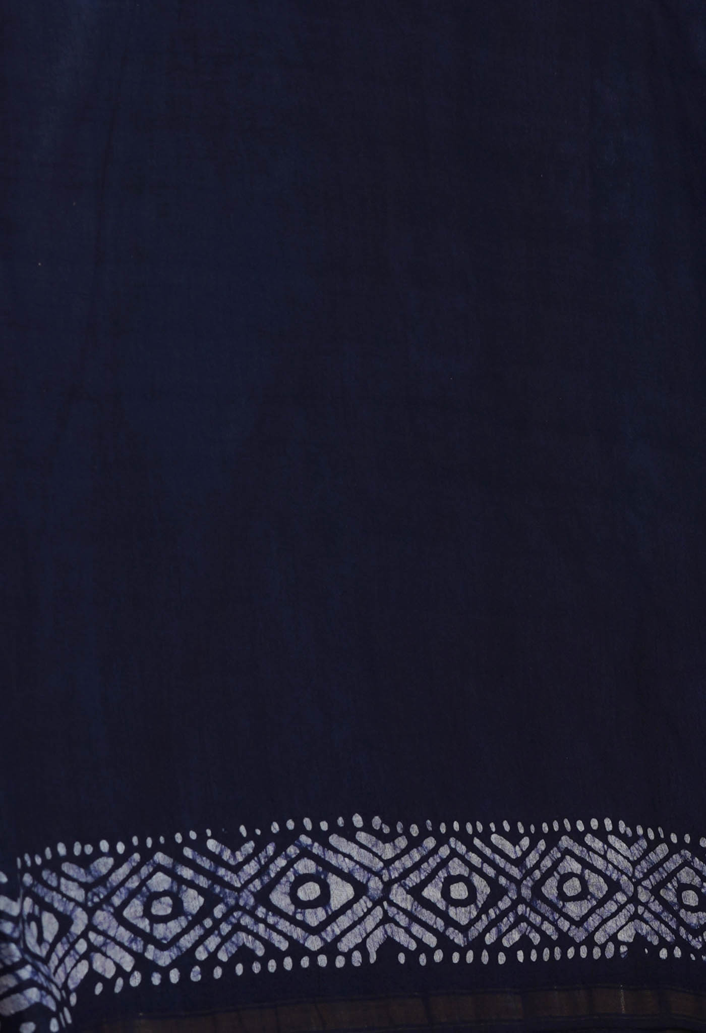 Sea GreenNavy Blue Pure Batik Chanderi Silk Saree-UNM70086