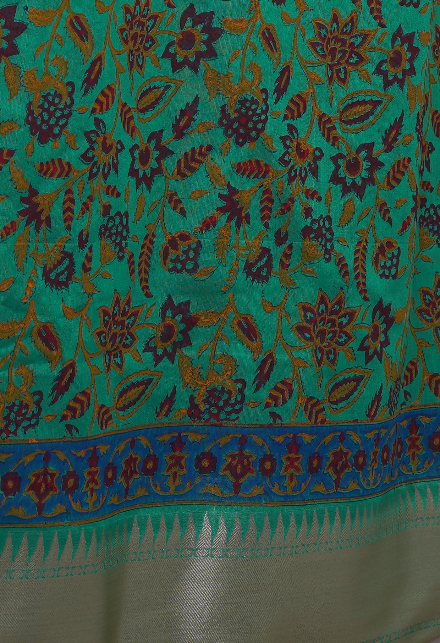 Sea Green Pure Handloom Chanderi Sico Saree-UNM70139