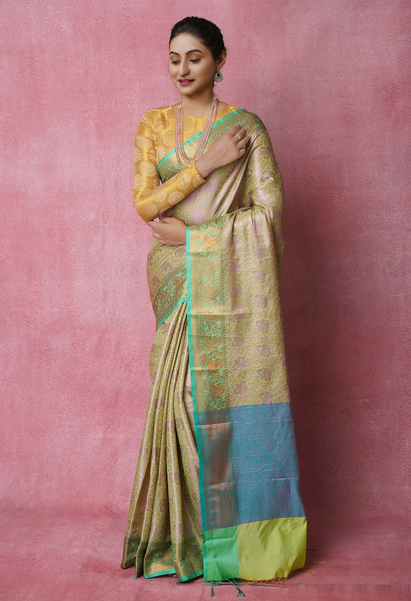Moss Green Fancy Banarasi Silk Saree-UNM70146