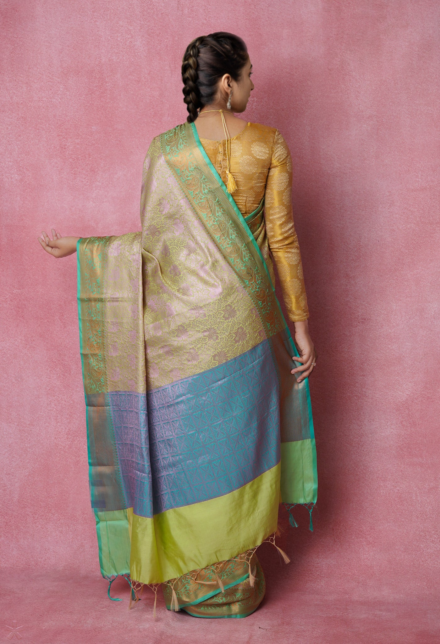 Moss Green Fancy Banarasi Silk Saree-UNM70146