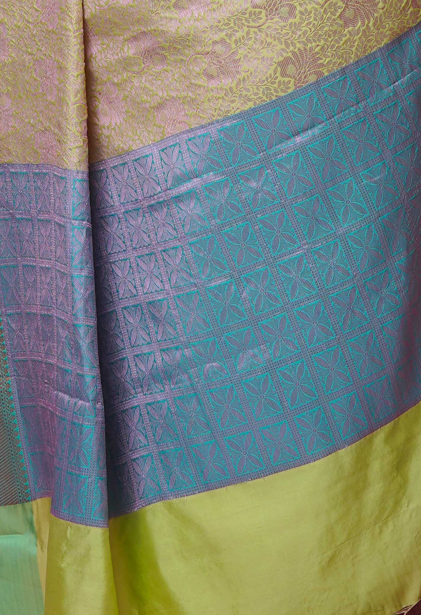 Moss Green Fancy Banarasi Silk Saree-UNM70146