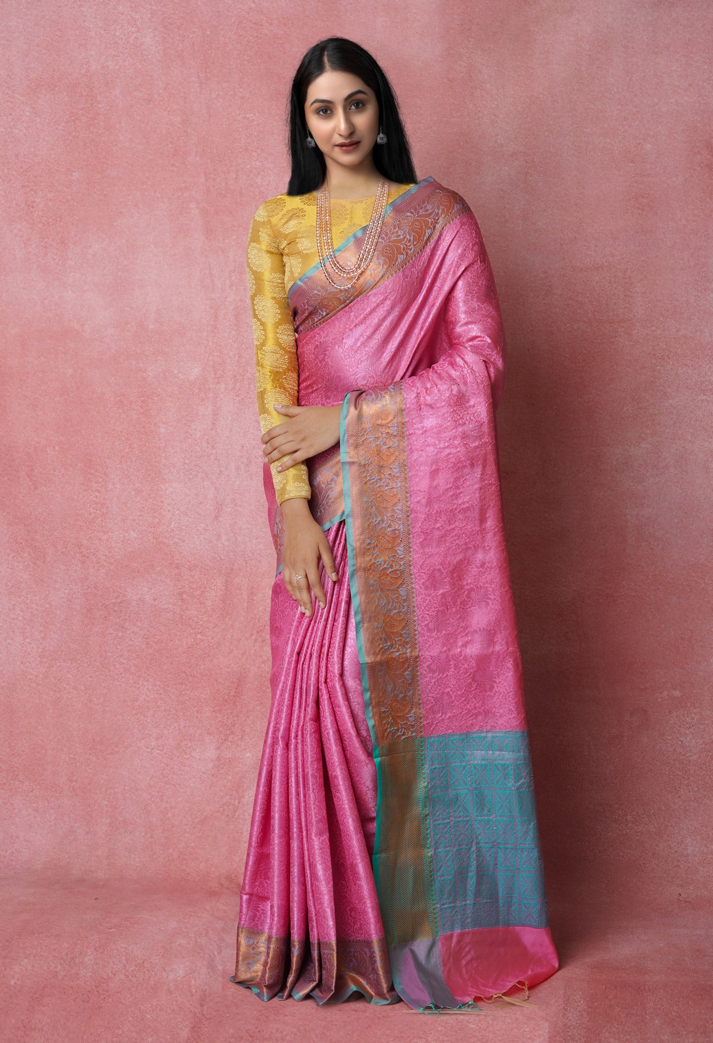 Pink Fancy Banarasi Silk Saree-UNM70157