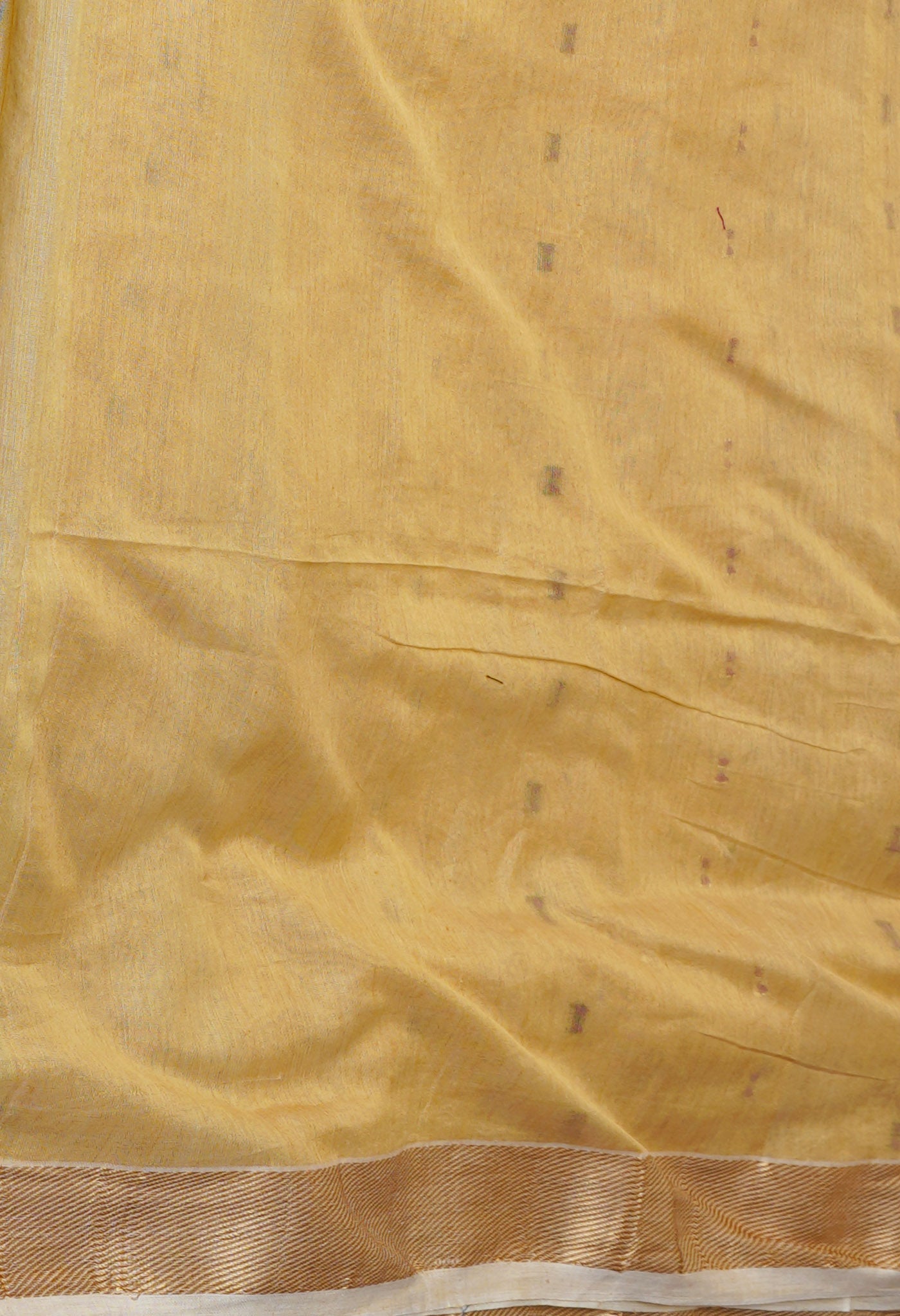 Cream Pure Handloom Dhakai Jamdhani Cotton Silk Saree