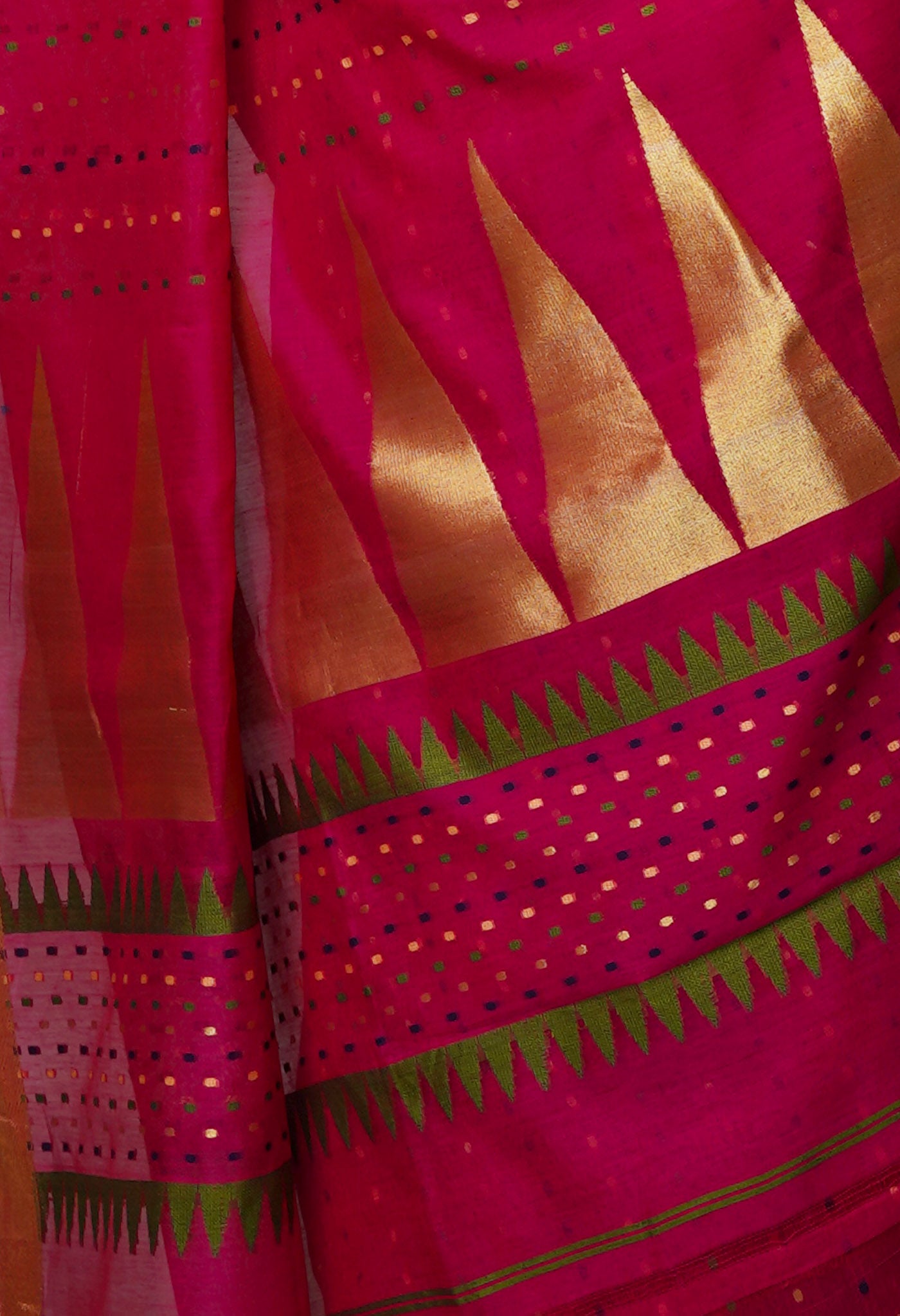 Pink Pure Handloom Dhakai Jamdhani Cotton Silk Saree-UNM70236