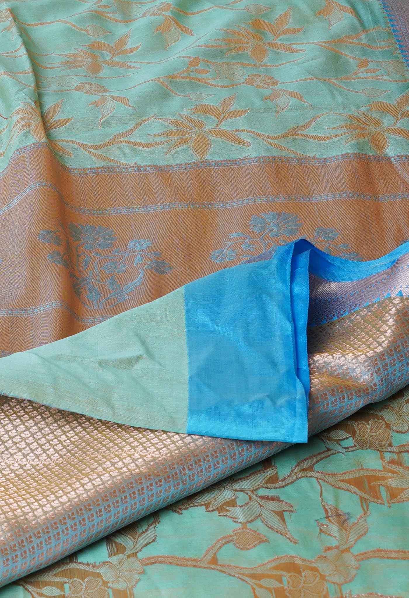Sea Green Fancy Banarasi Silk Saree-UNM70288
