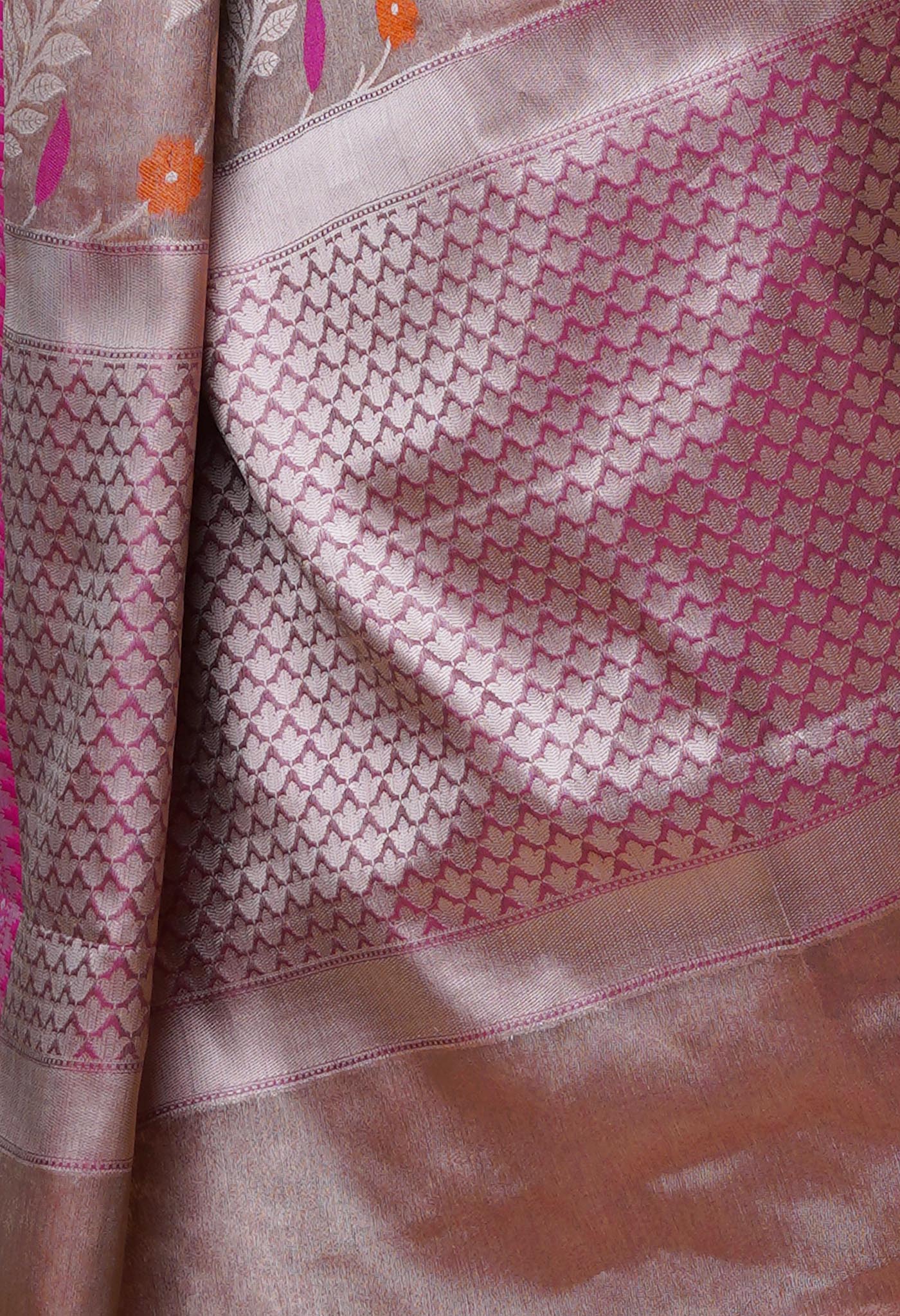 Peach Fancy Banarasi Silk Saree-UNM70294